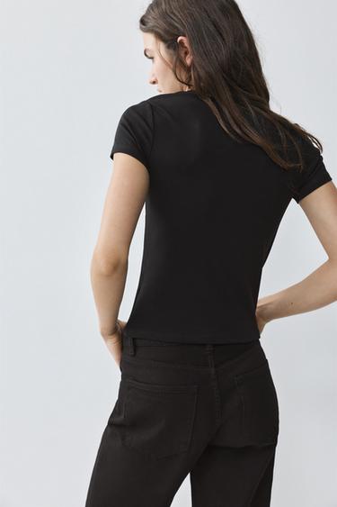 Fitted short sleeve T-shirt — Black 2