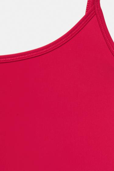 Polyamide bodysuit with thin straps — Raspberry 8
