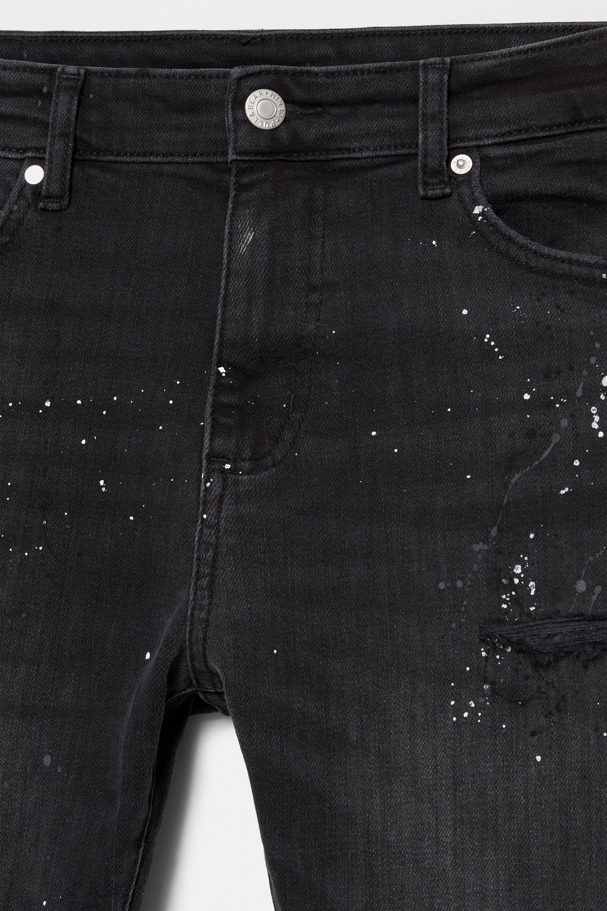 Ripped skinny jeans — Faded black