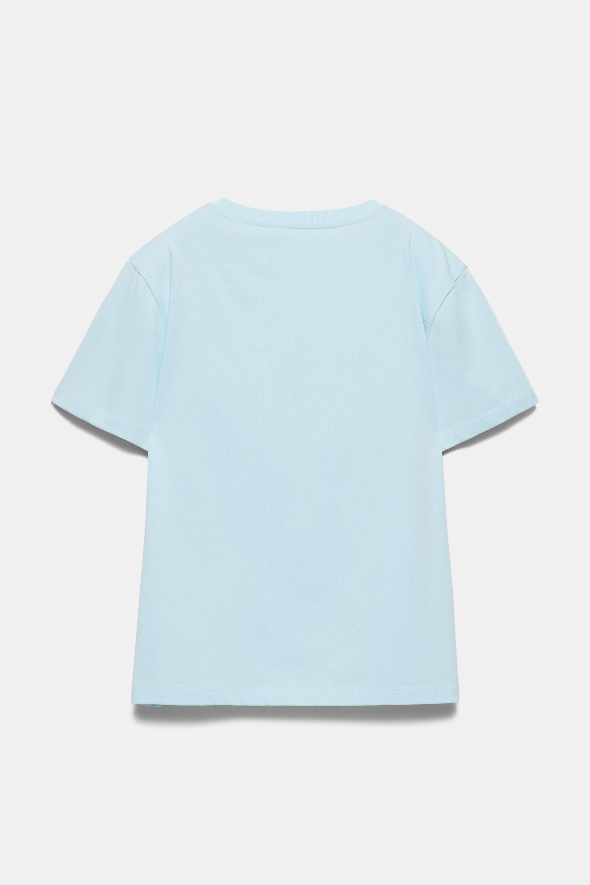 Short sleeve T-shirt 100% cotton — Sky blue