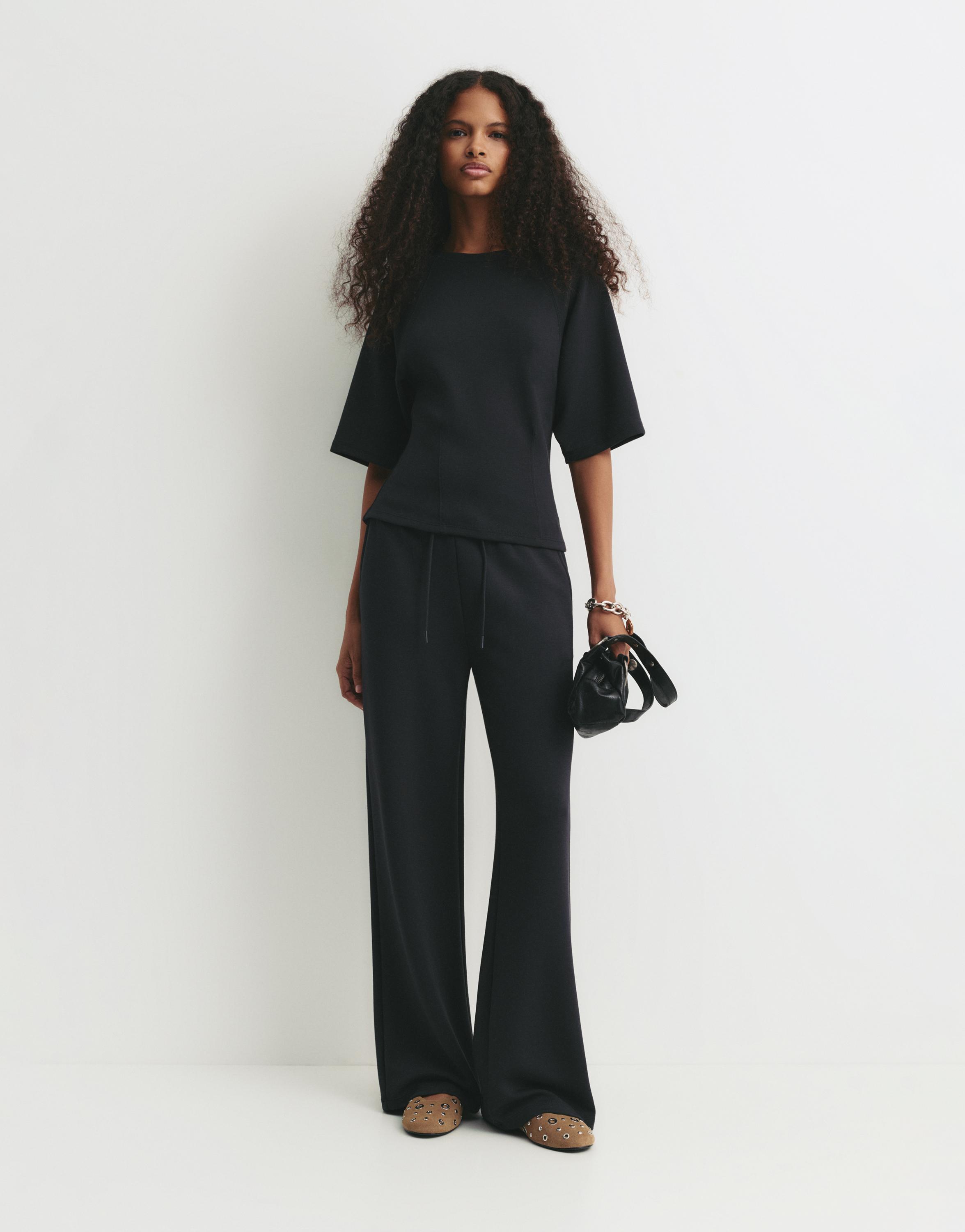 Soft touch short sleeve sweatshirt — Black