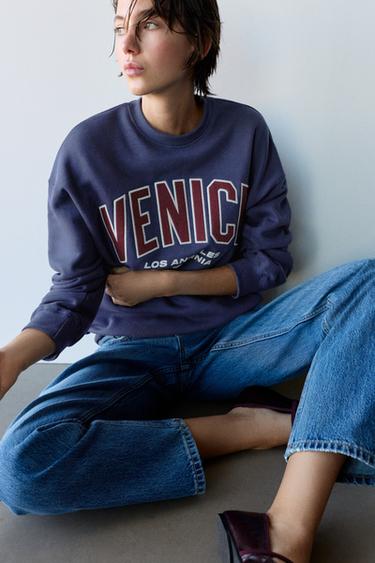 Graphic round neck sweatshirt — Navy 5