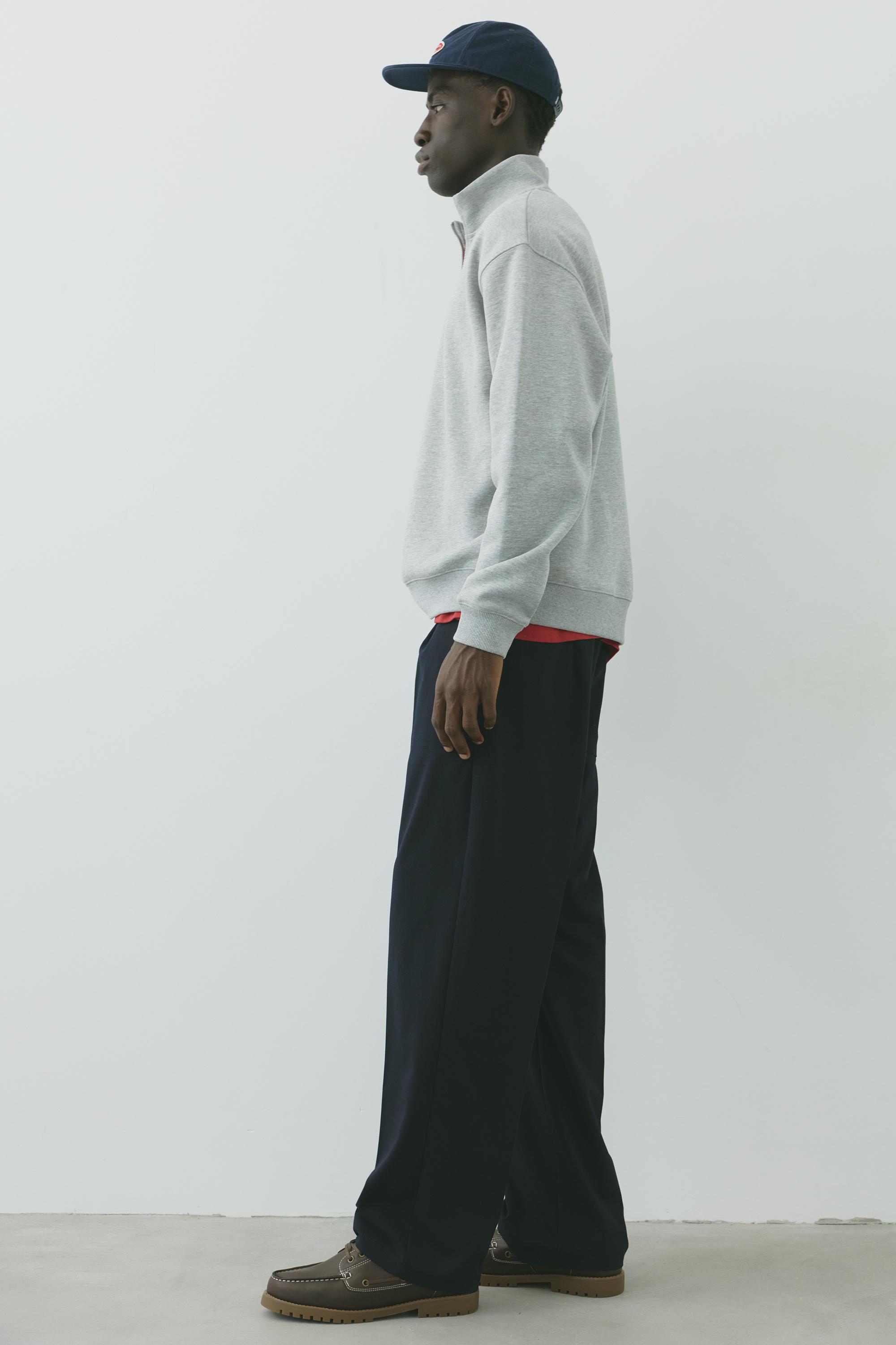 Wide-leg tailored trousers — Navy