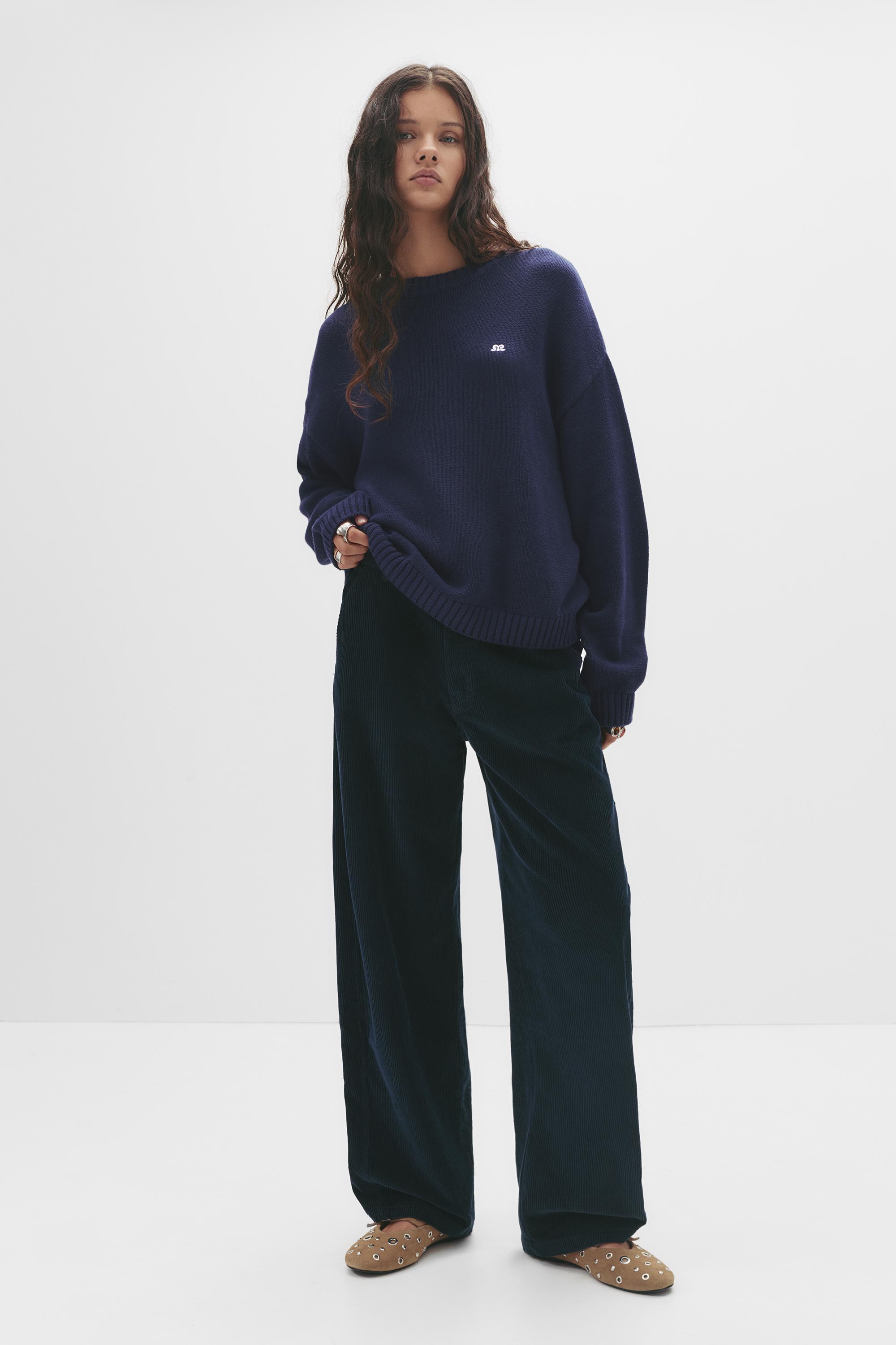 Strickpullover Mit Besticktem Logo