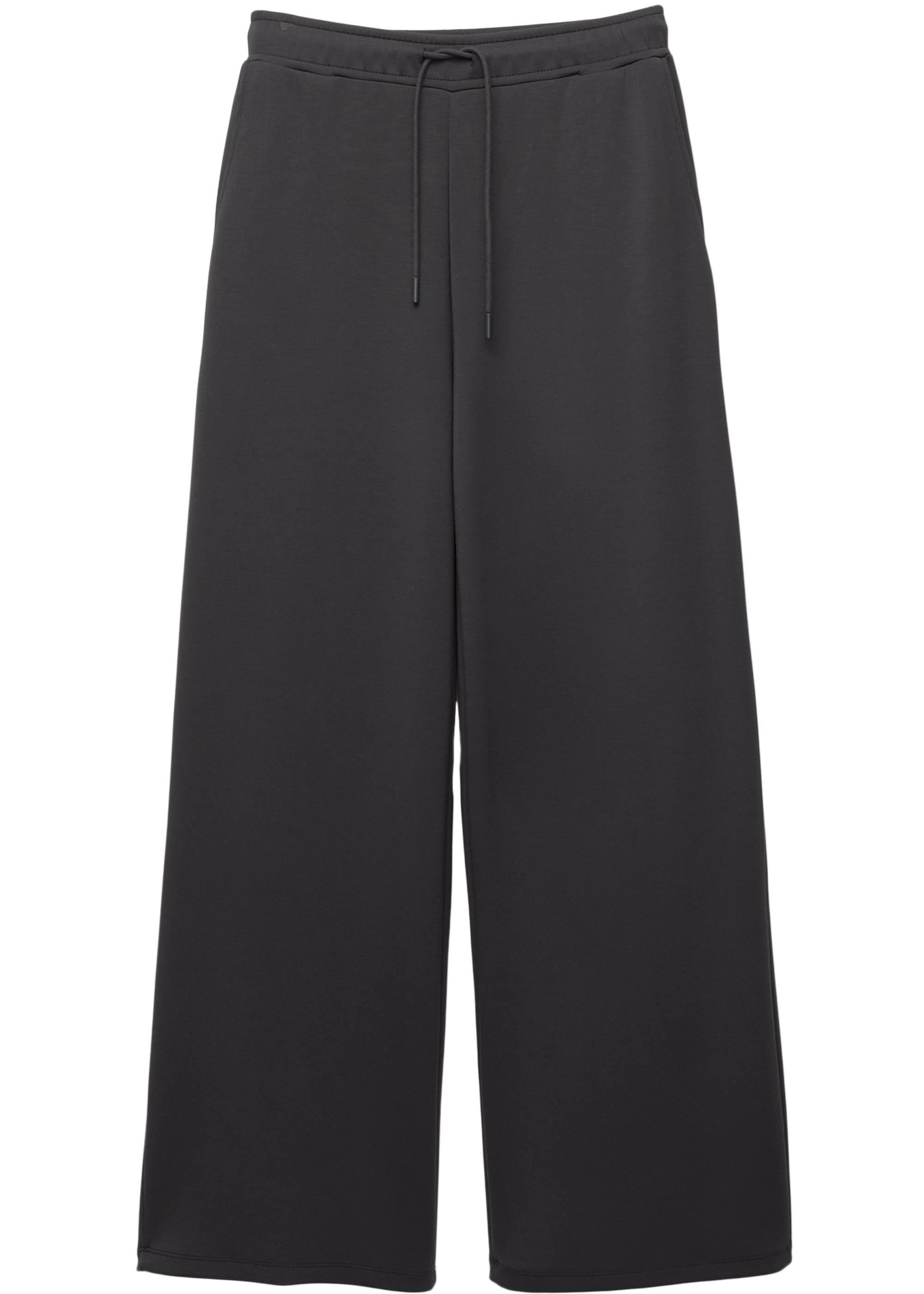Soft-touch wide-leg trousers — Black