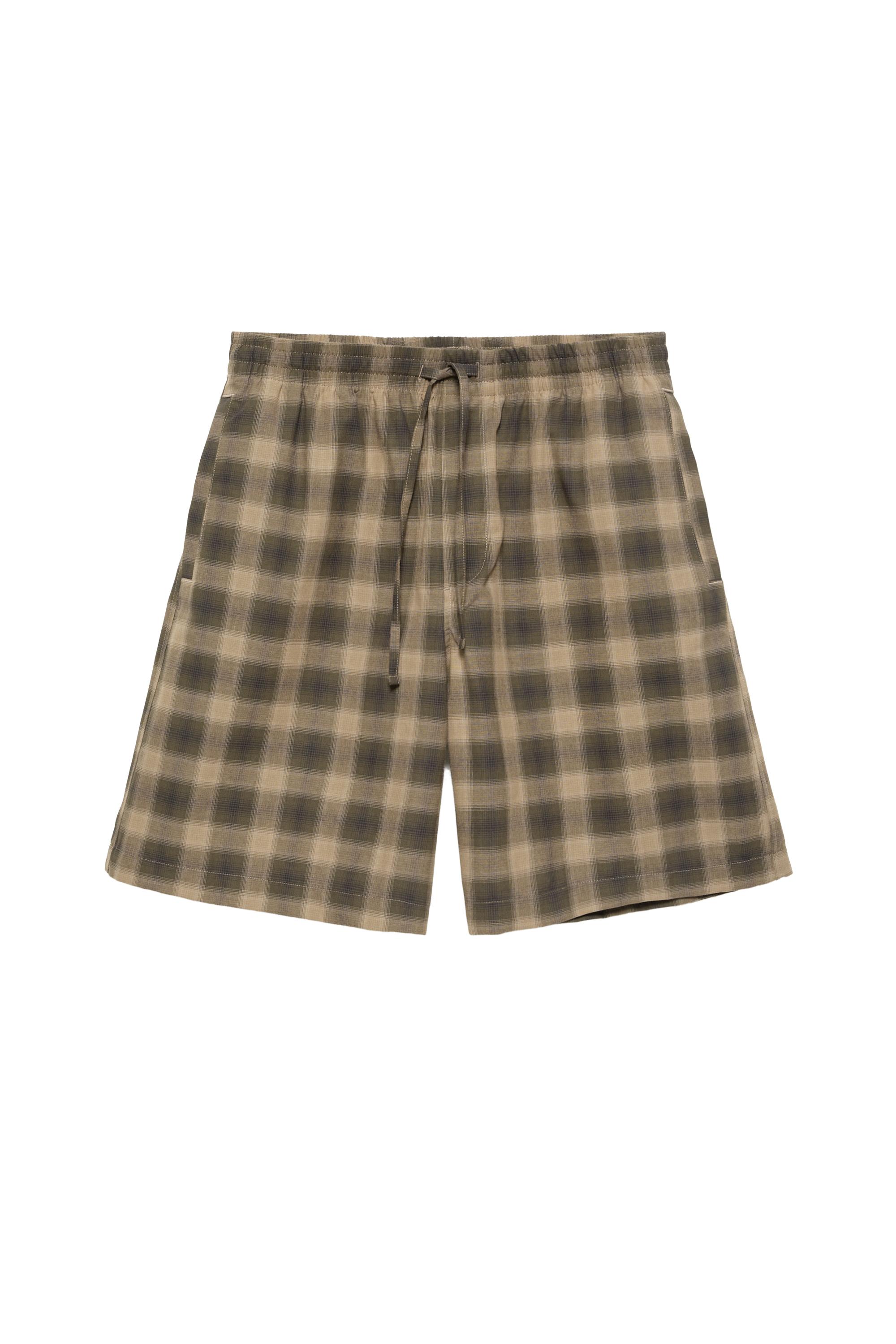 Kareli jogger bermuda şort - Görsel 2