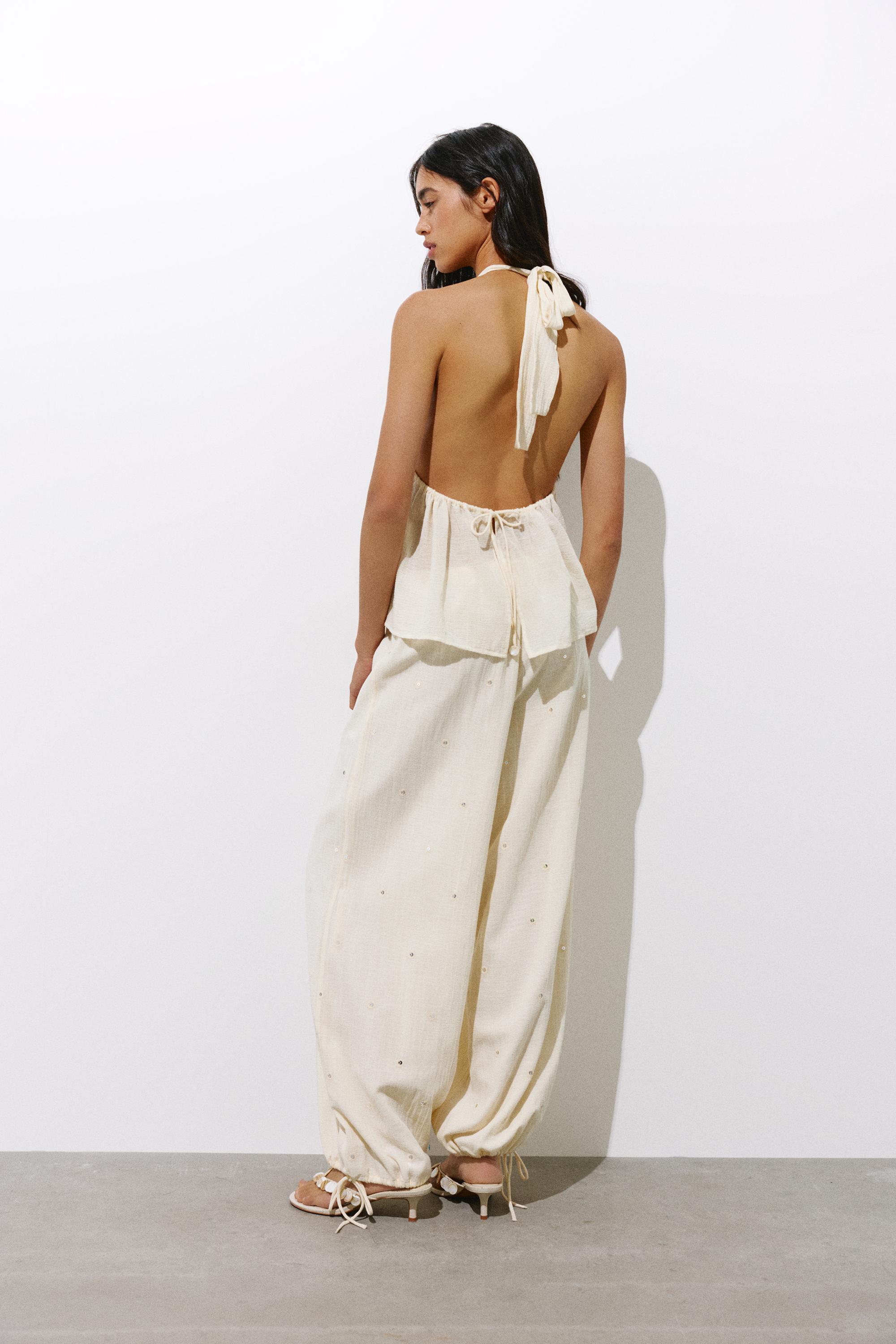 Halter top with mirror details — Vanilla
