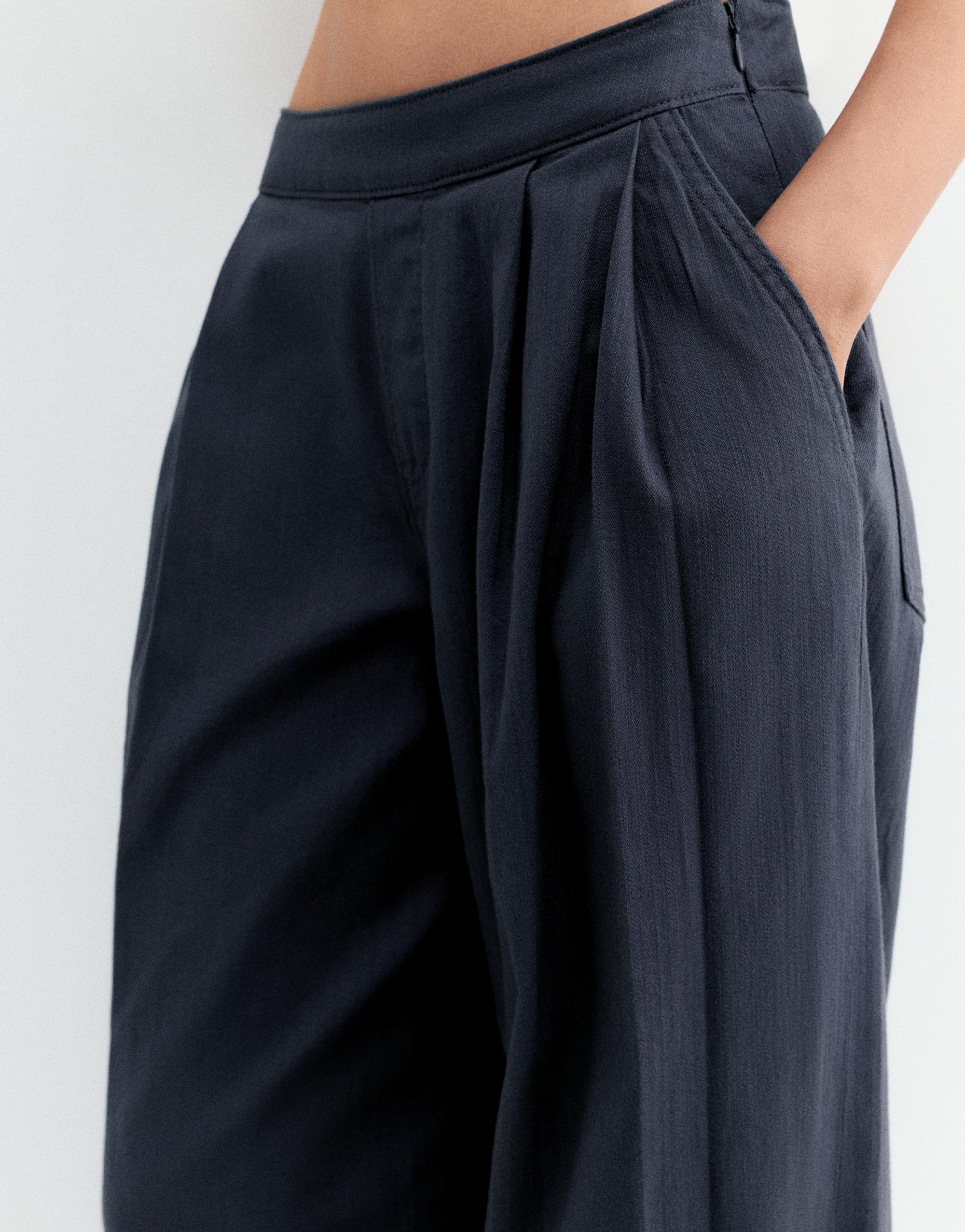Rustic sarouel trousers — Grey blue