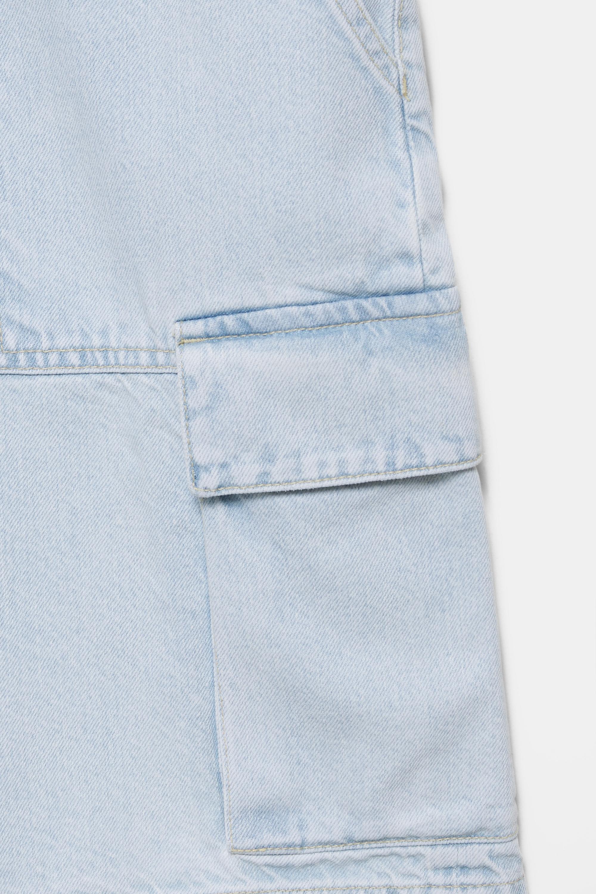 Baggy cargo Bermuda shorts — Pale indigo