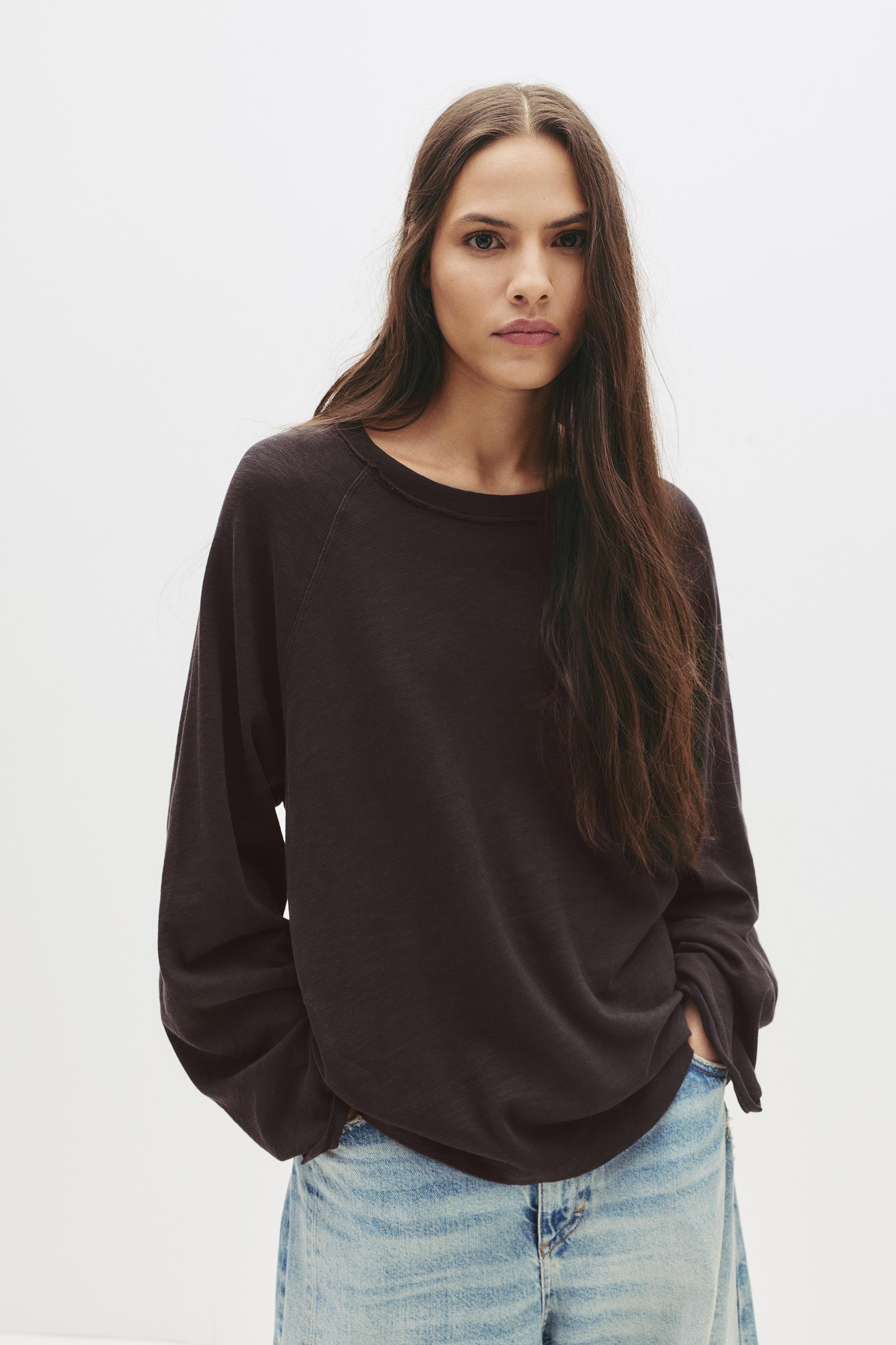 Uzun kollu reglan kesim t-shirt - Görsel 98