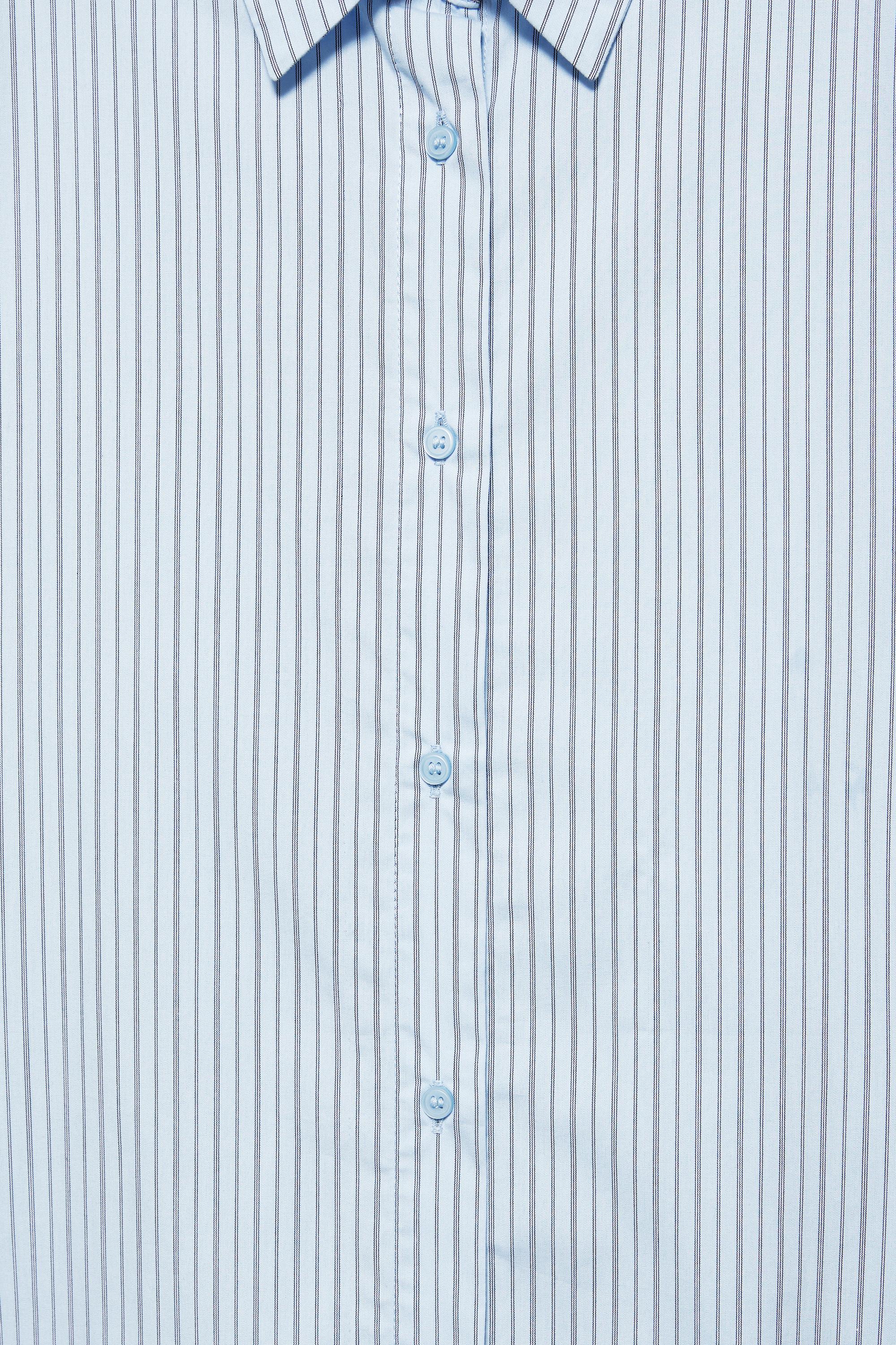 Gathered check shirt — Sky blue