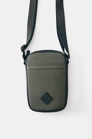 Rubberised crossbody bag — Khaki 5