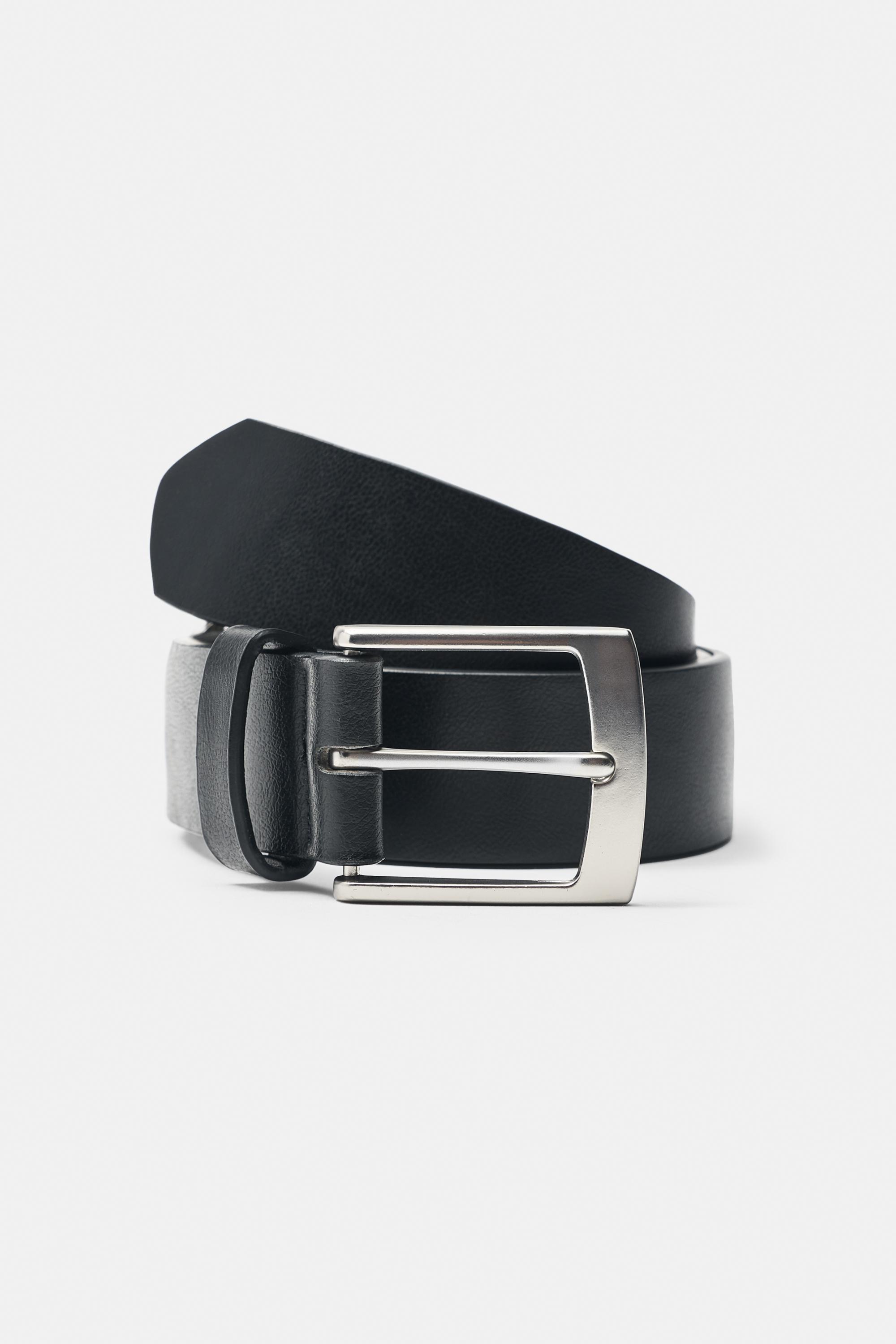 Leather effect belt — Black