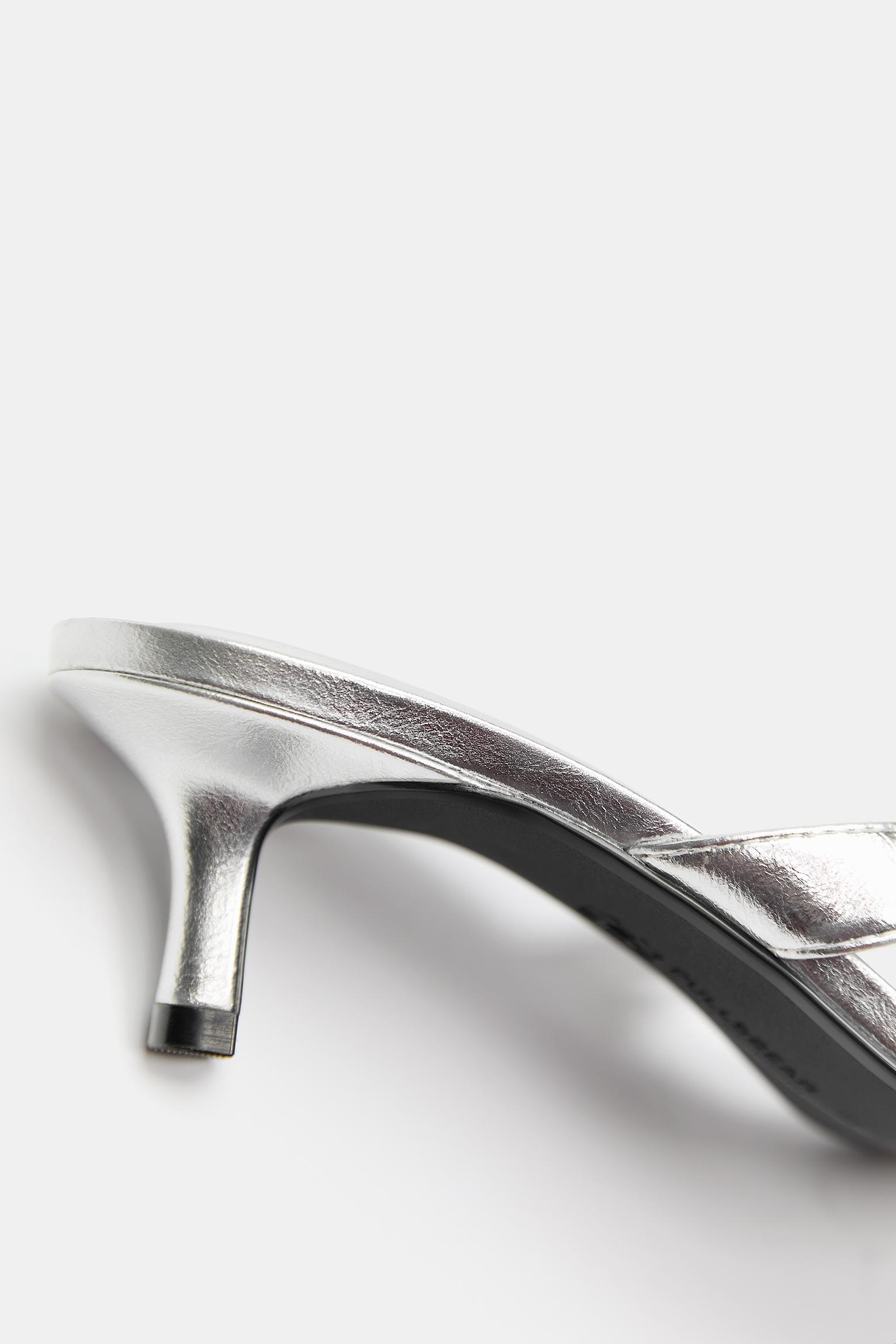 Metalik topuklu sandalet - Görsel 7