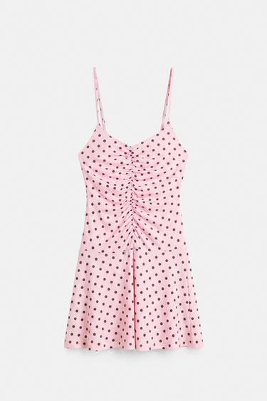 Short strappy gathered dress — Pink 6
