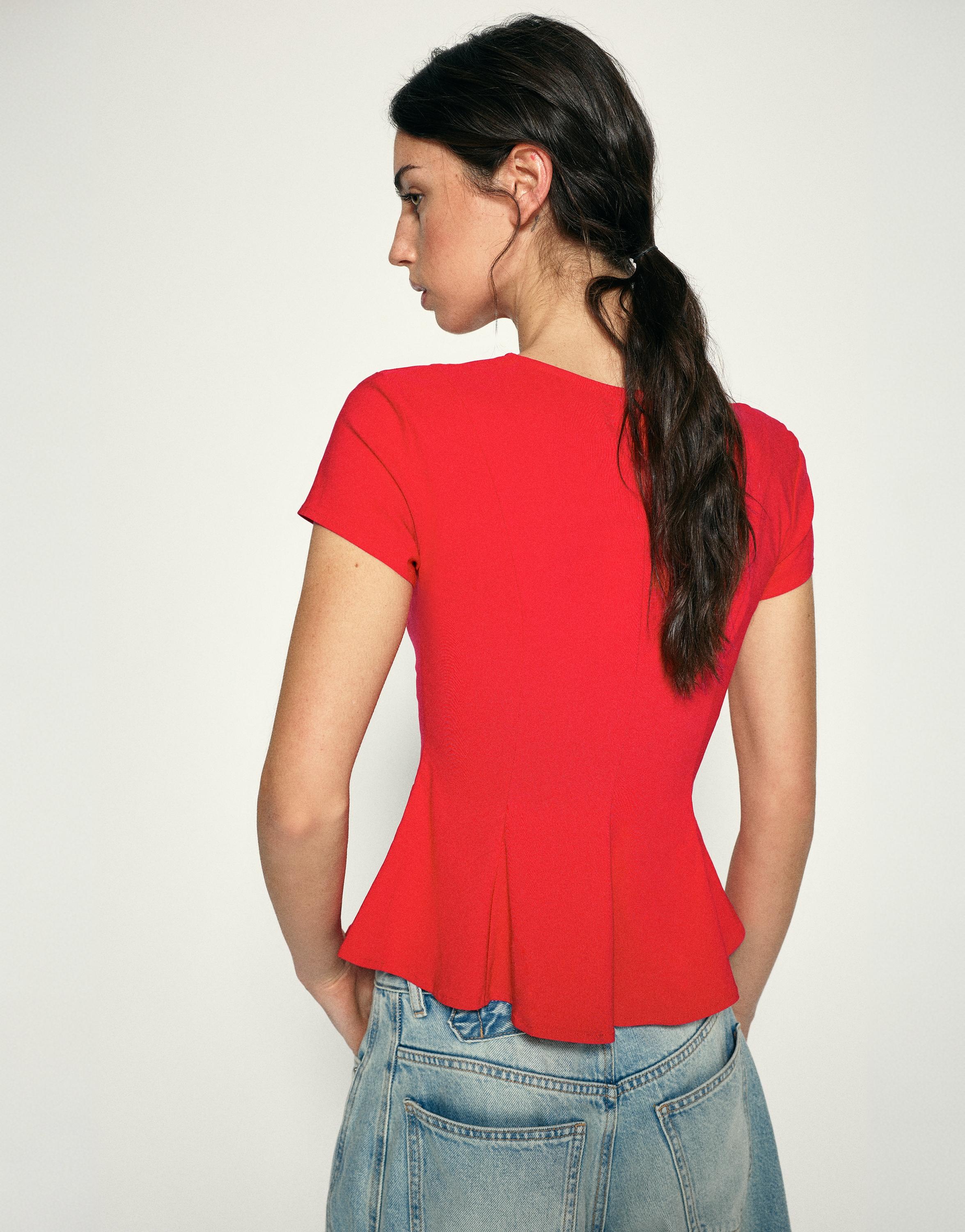 Peplum top — Red
