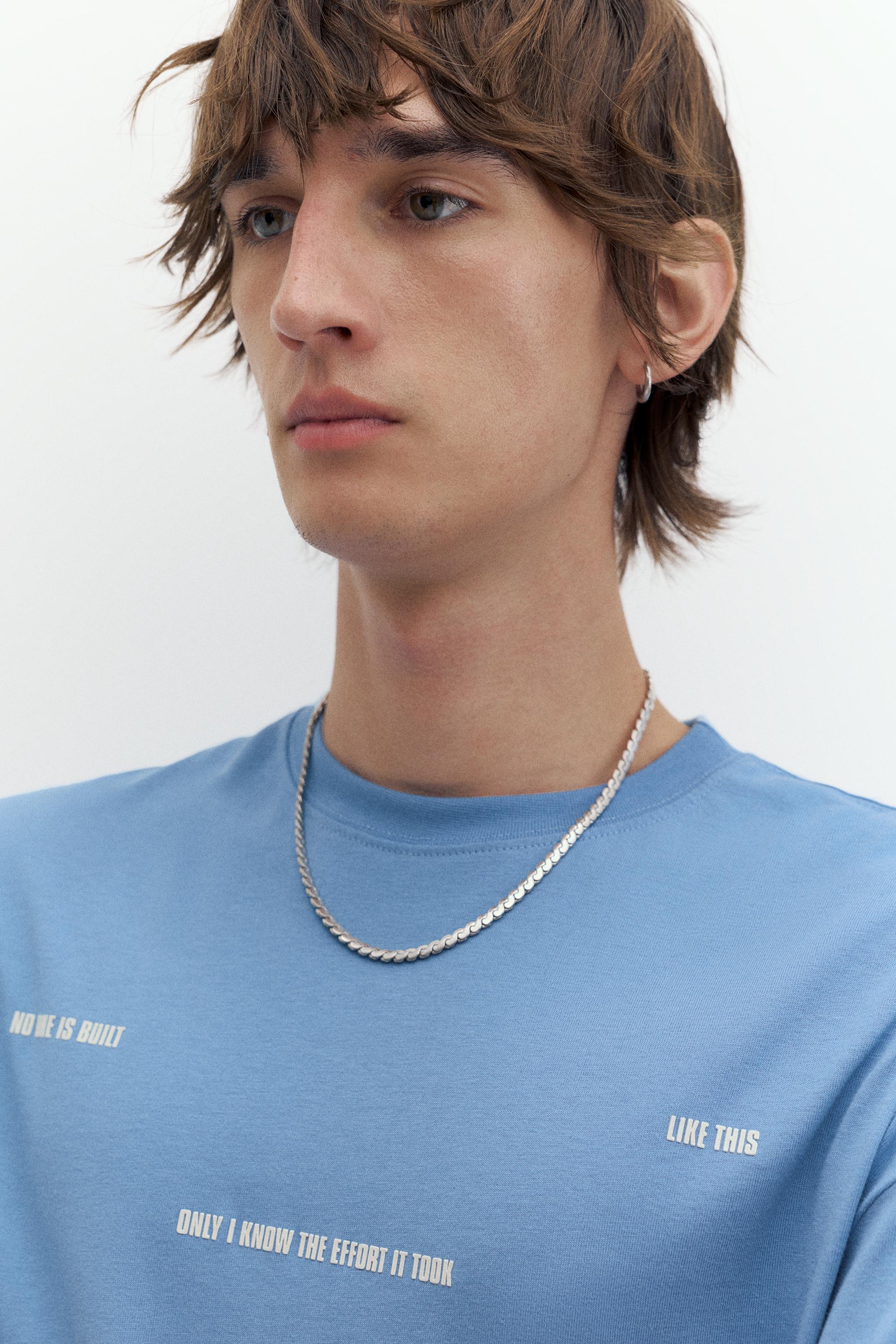 STWD boxy text T-shirt — Sky blue
