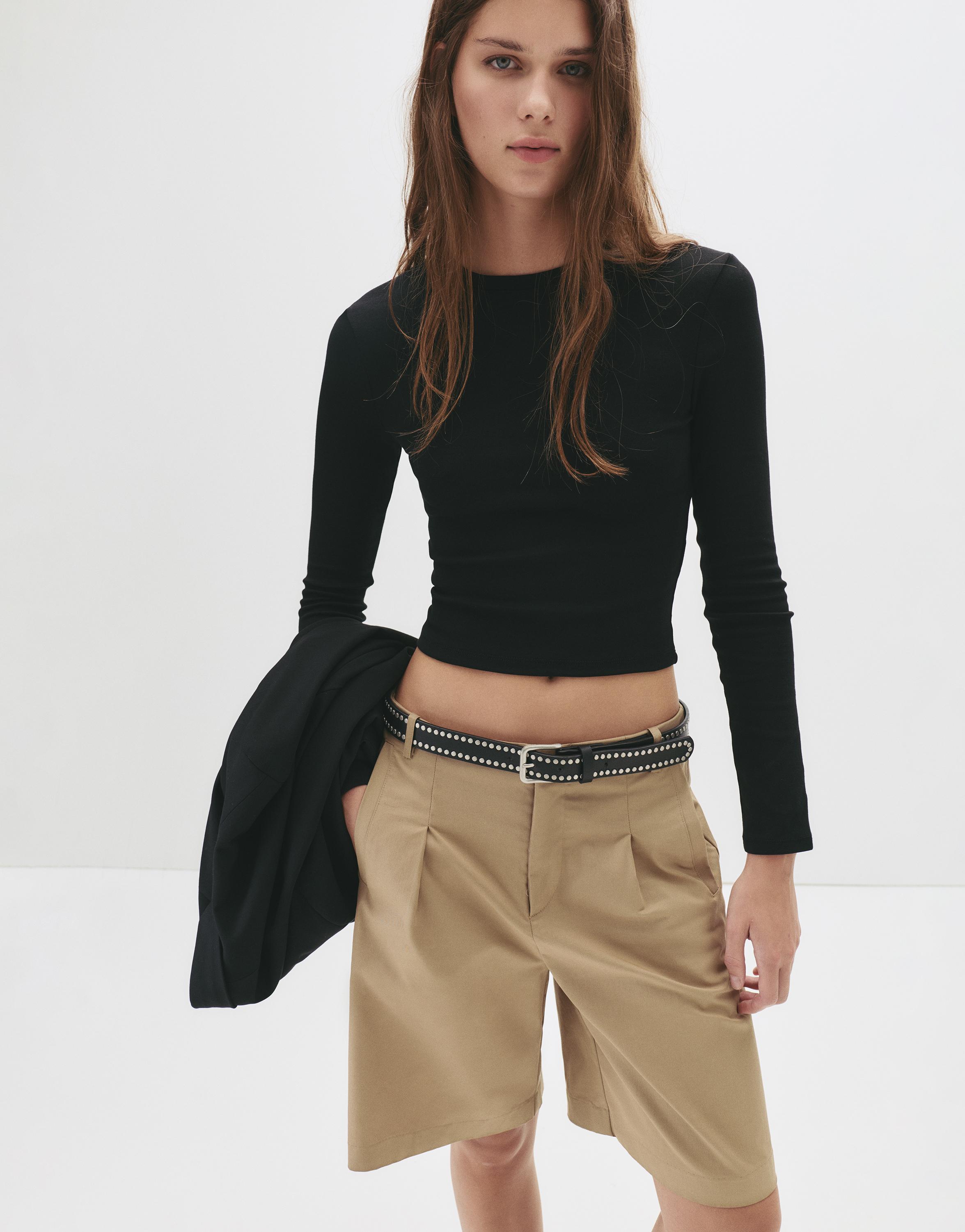 Vücuda oturan uzun kollu t-shirt - Görsel 32