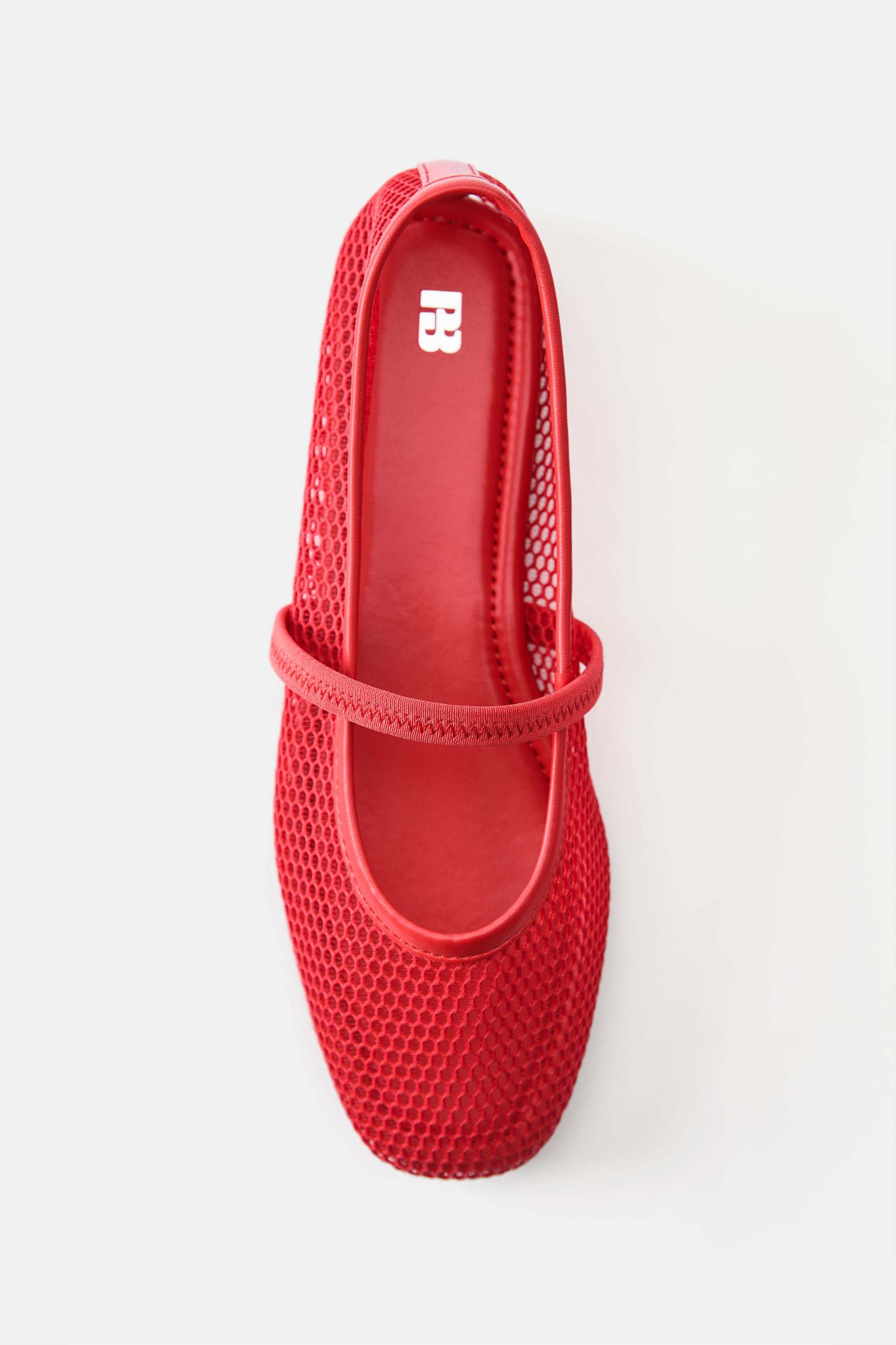 Mesh ballet flats — Red