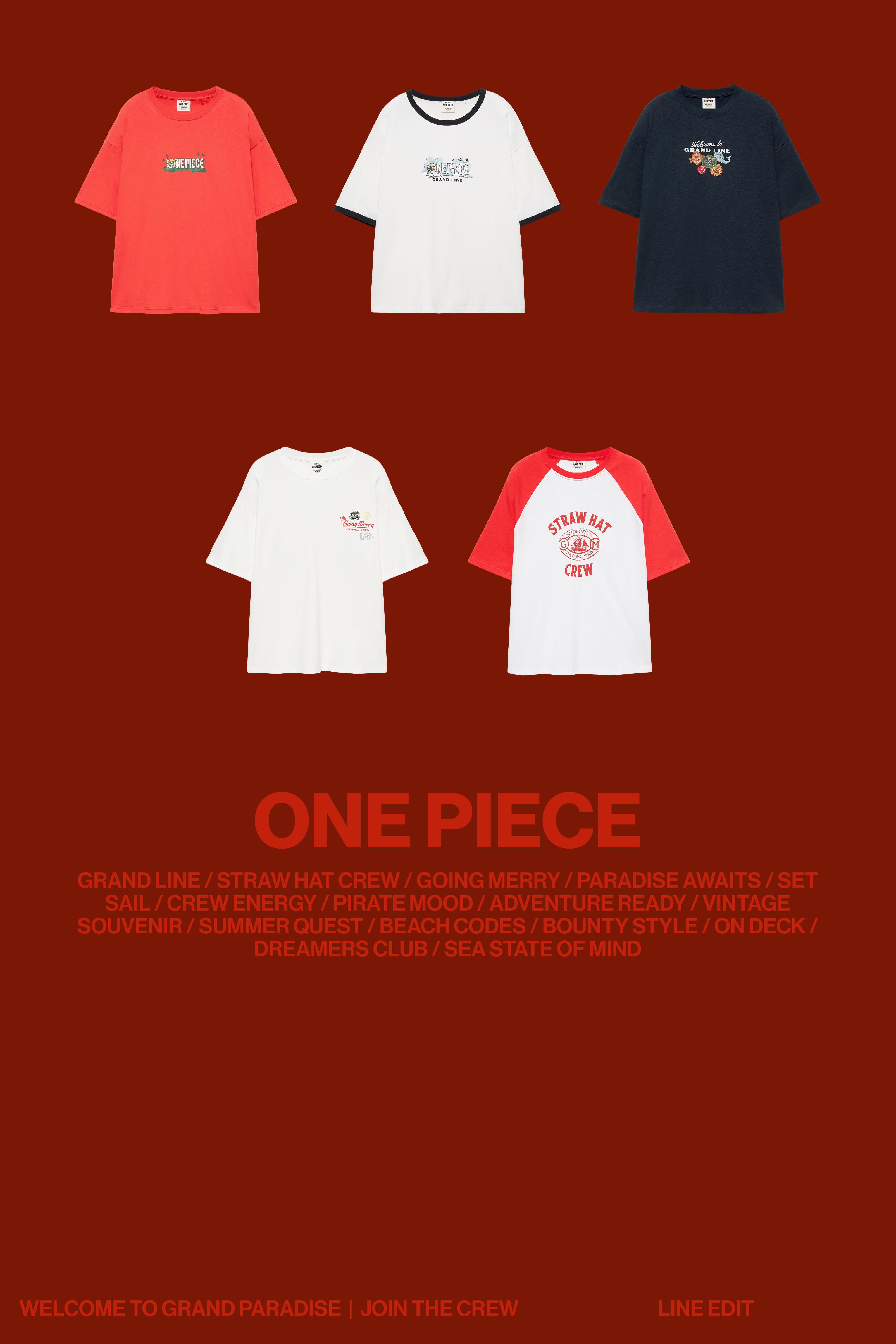 One Piece ribbed T-shirt — Ecru