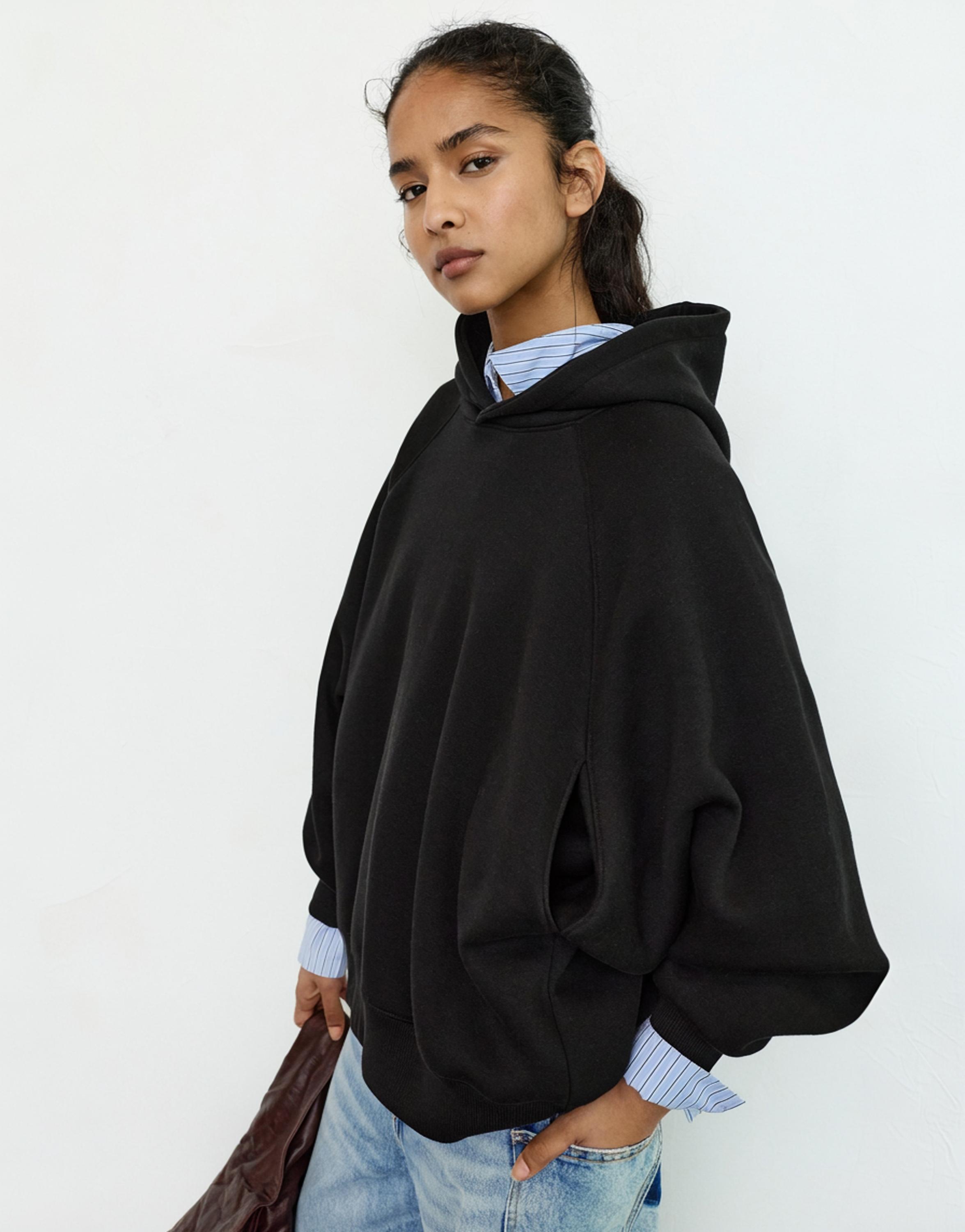 Oversize kapüşonlu sweatshirt - Görsel 14