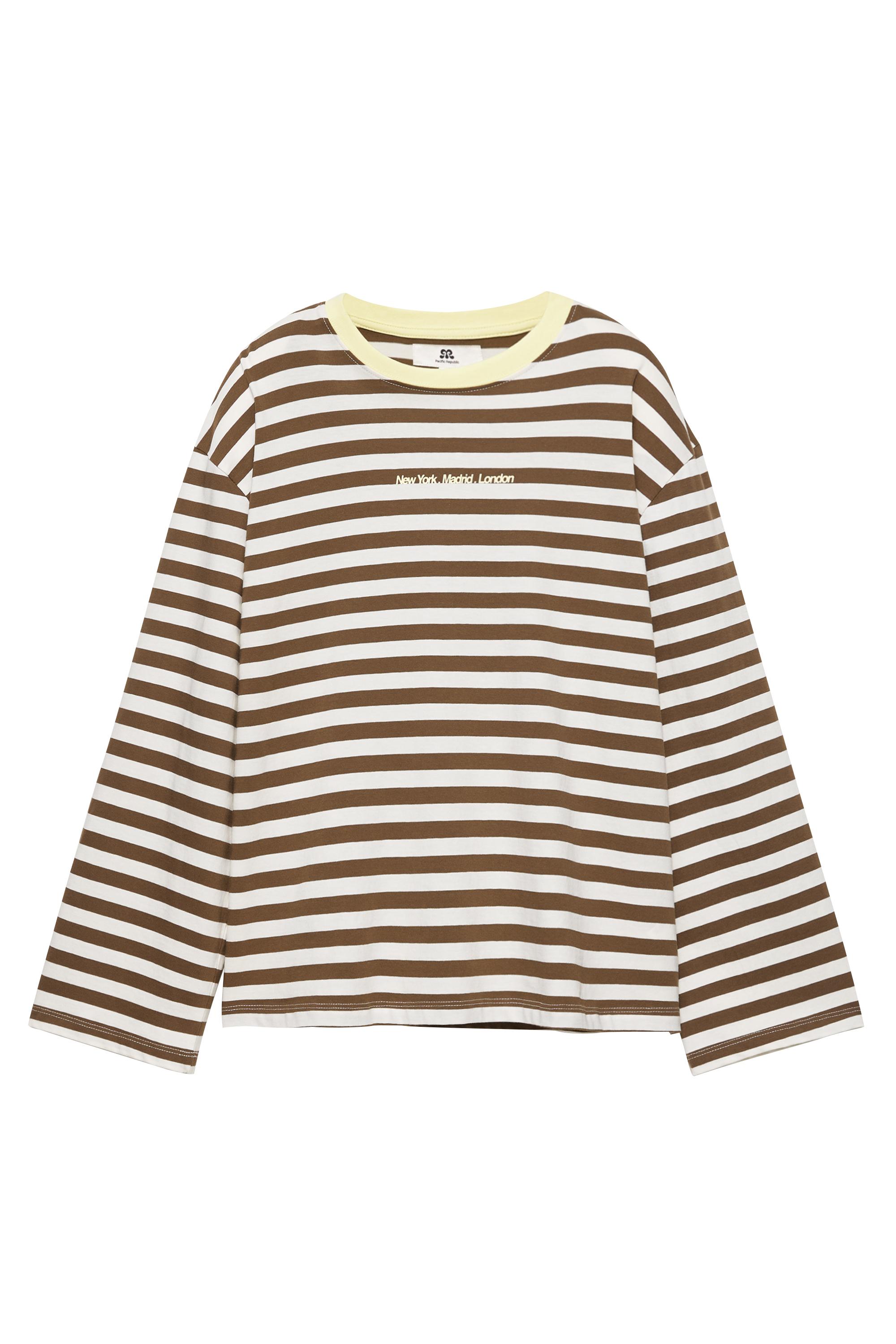 Pull&Bear Çizgili oversize tişört görsel 5