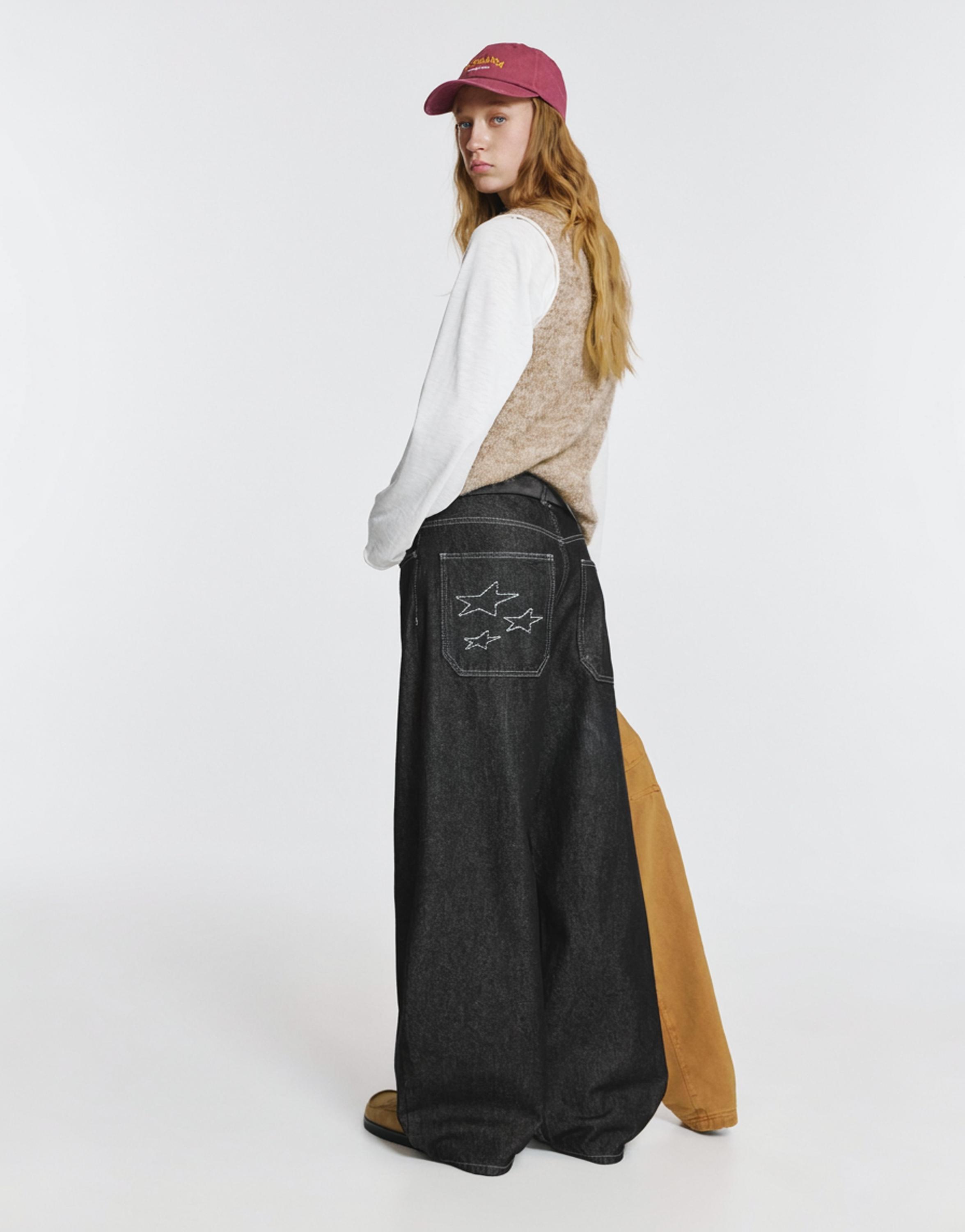 Yıldız desenli barrel jean - Görsel 28