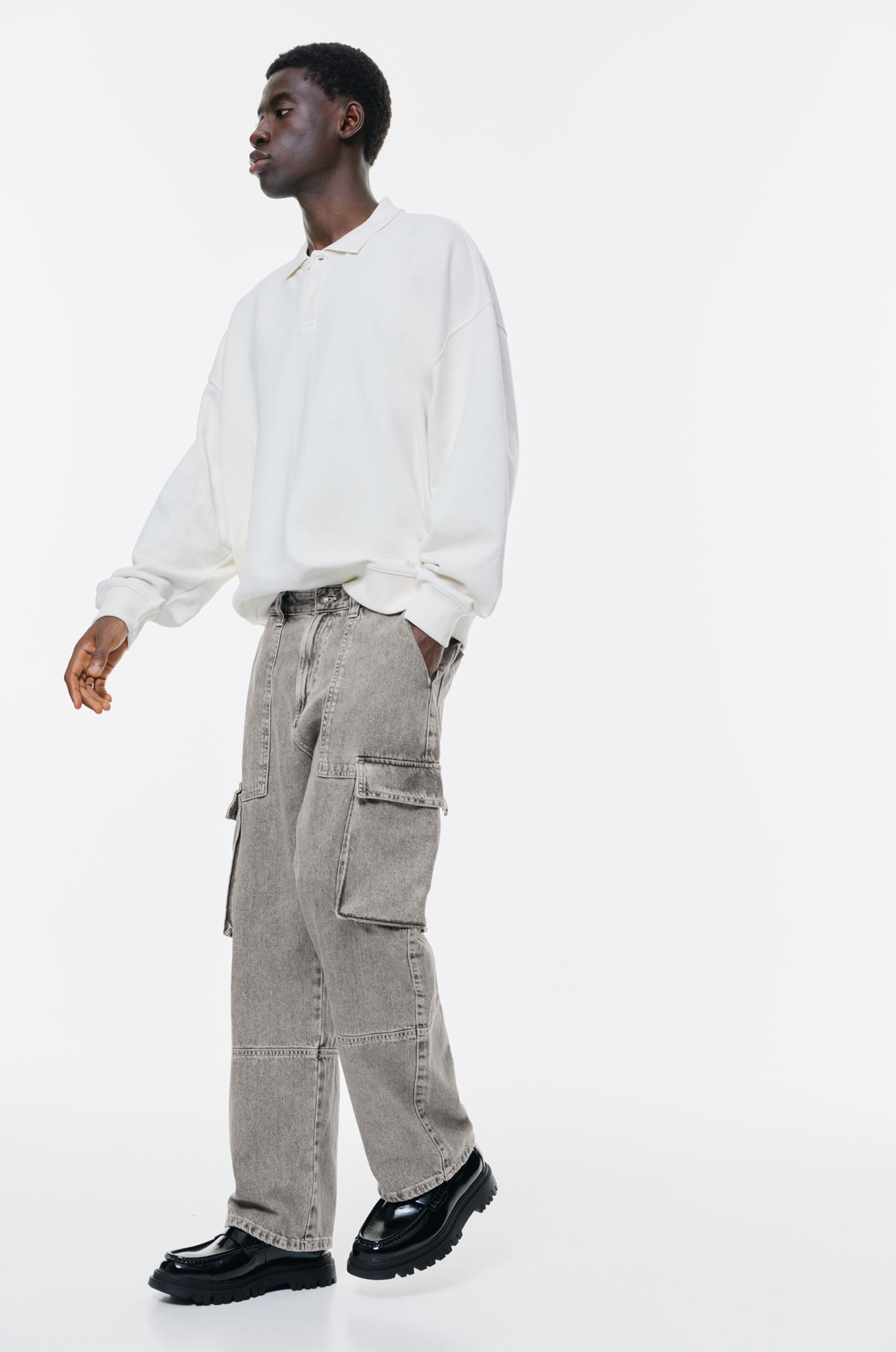 Baggy cargo jeans — Dark grey