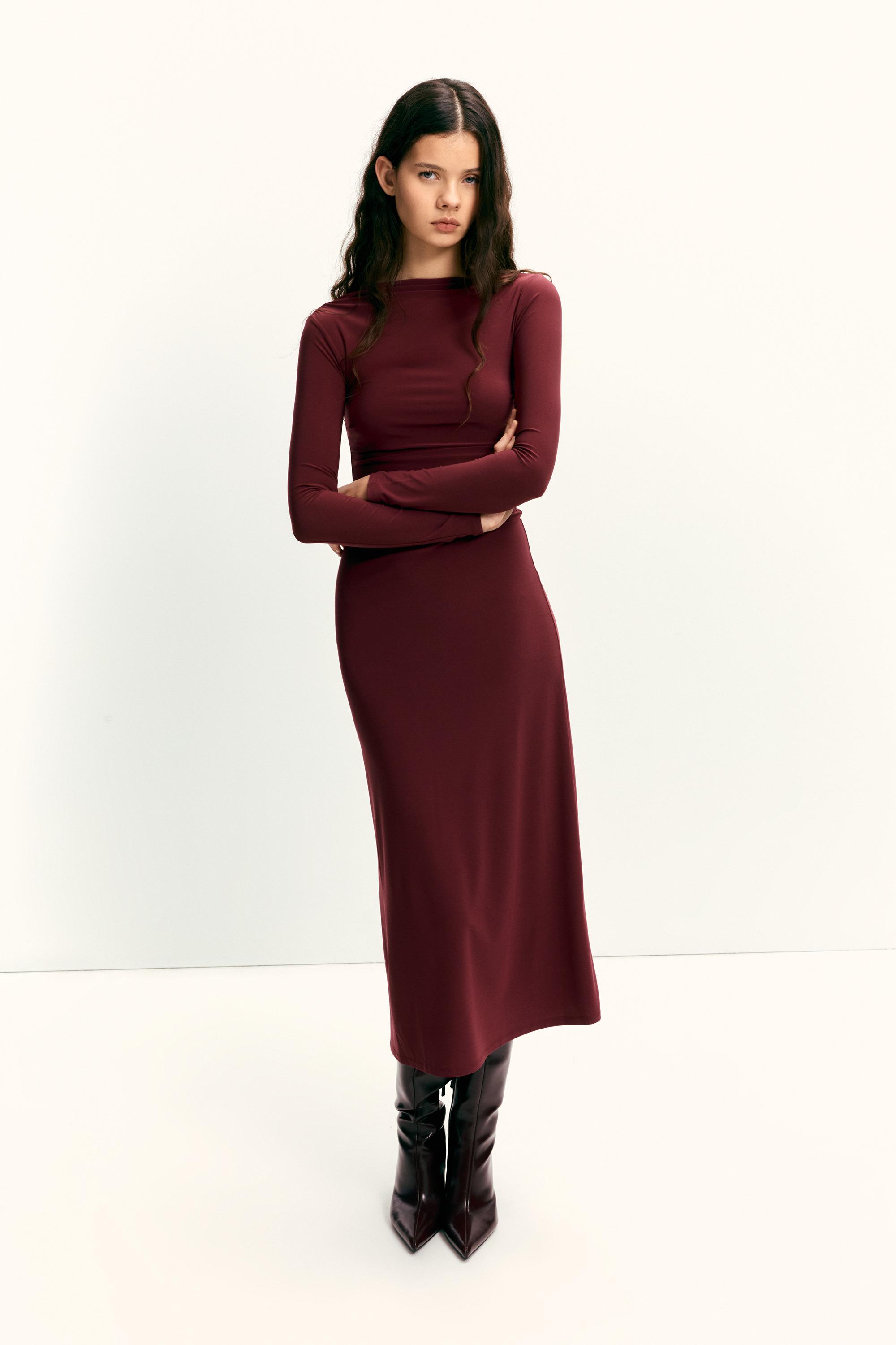 Vestito Midi Morbido Drappeggiato