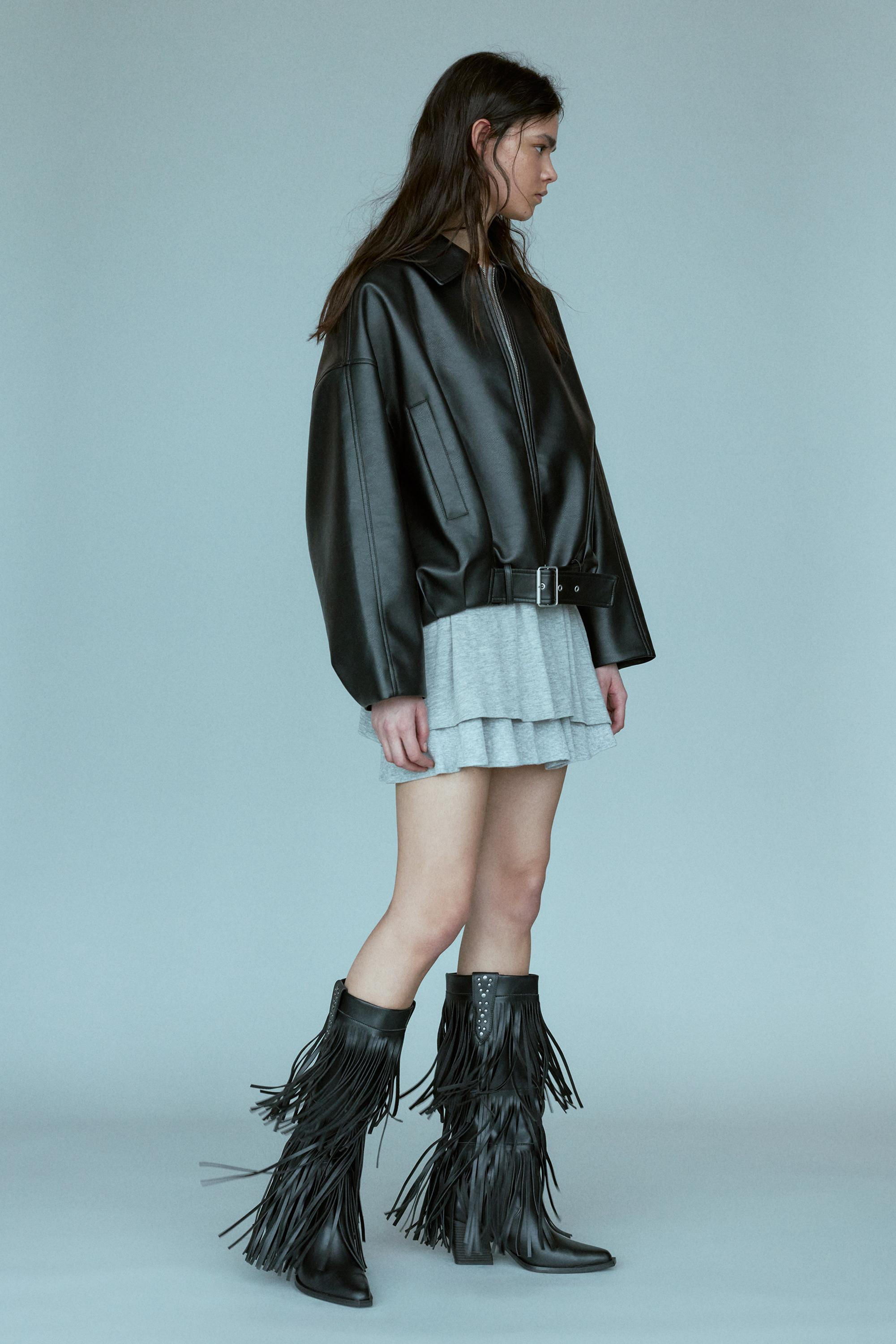 Fringed cowboy boots — Black