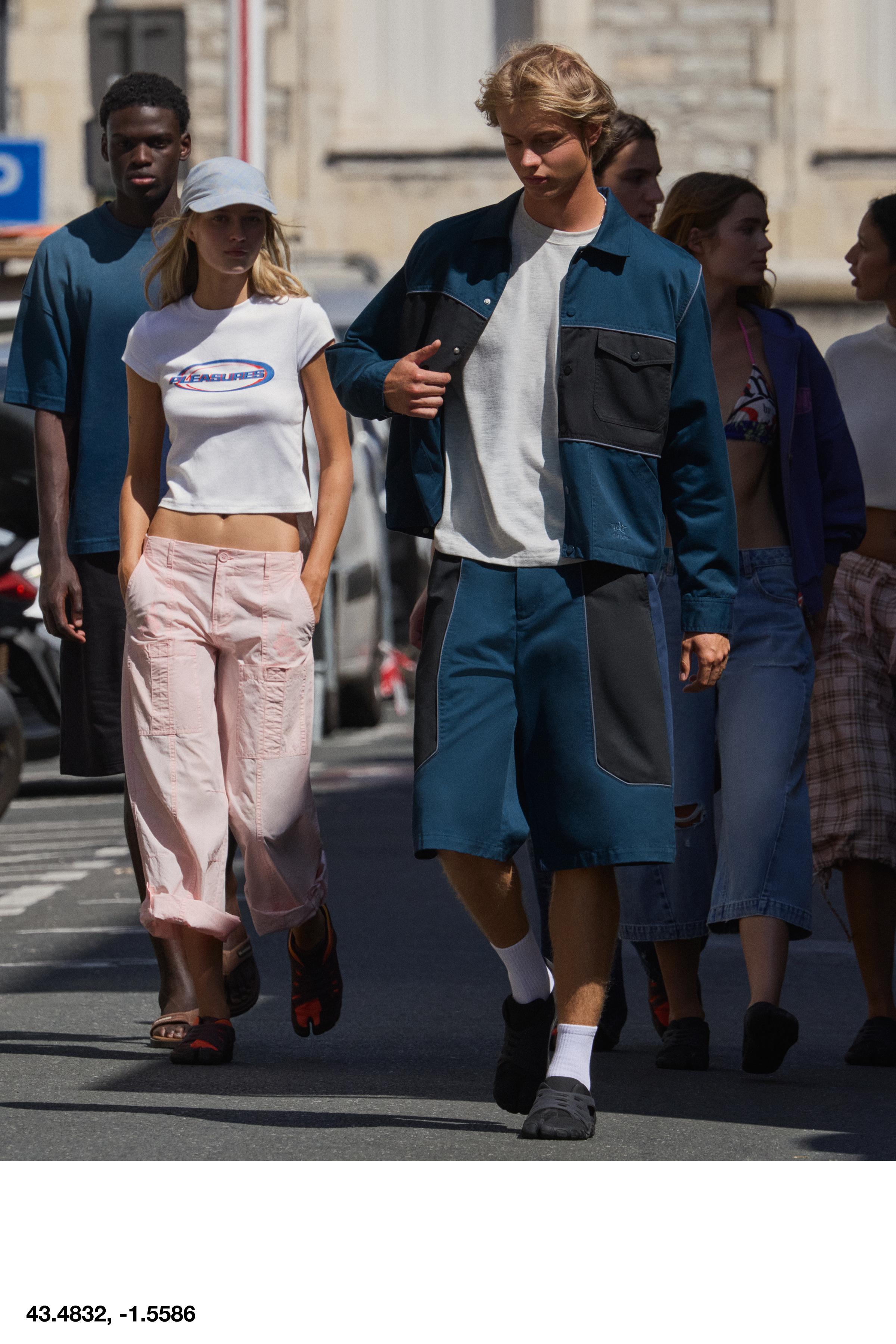 Pleasures x STWD panelled Bermuda shorts — Dark navy