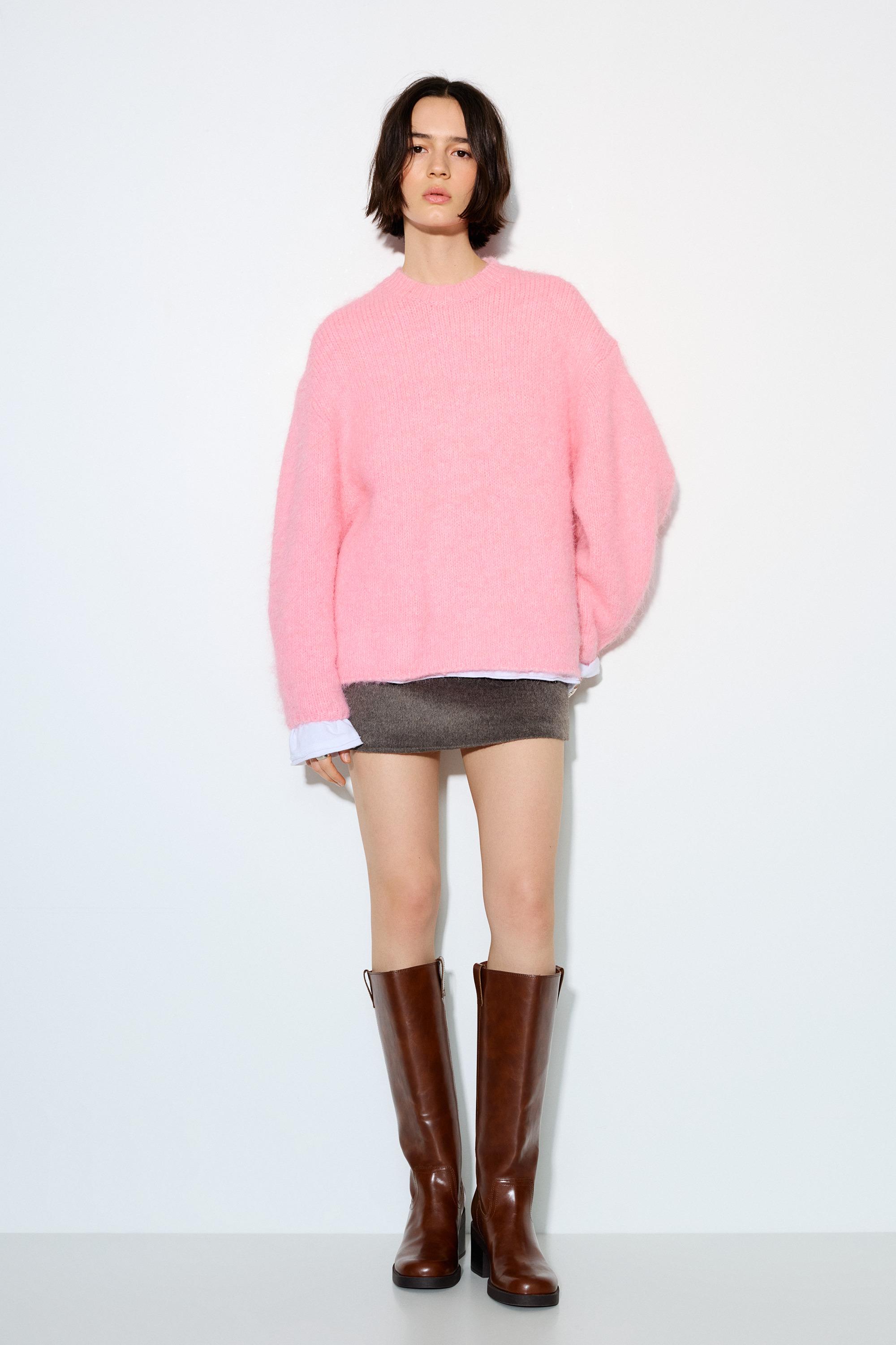 Pink round neck jumper — Chewing gum