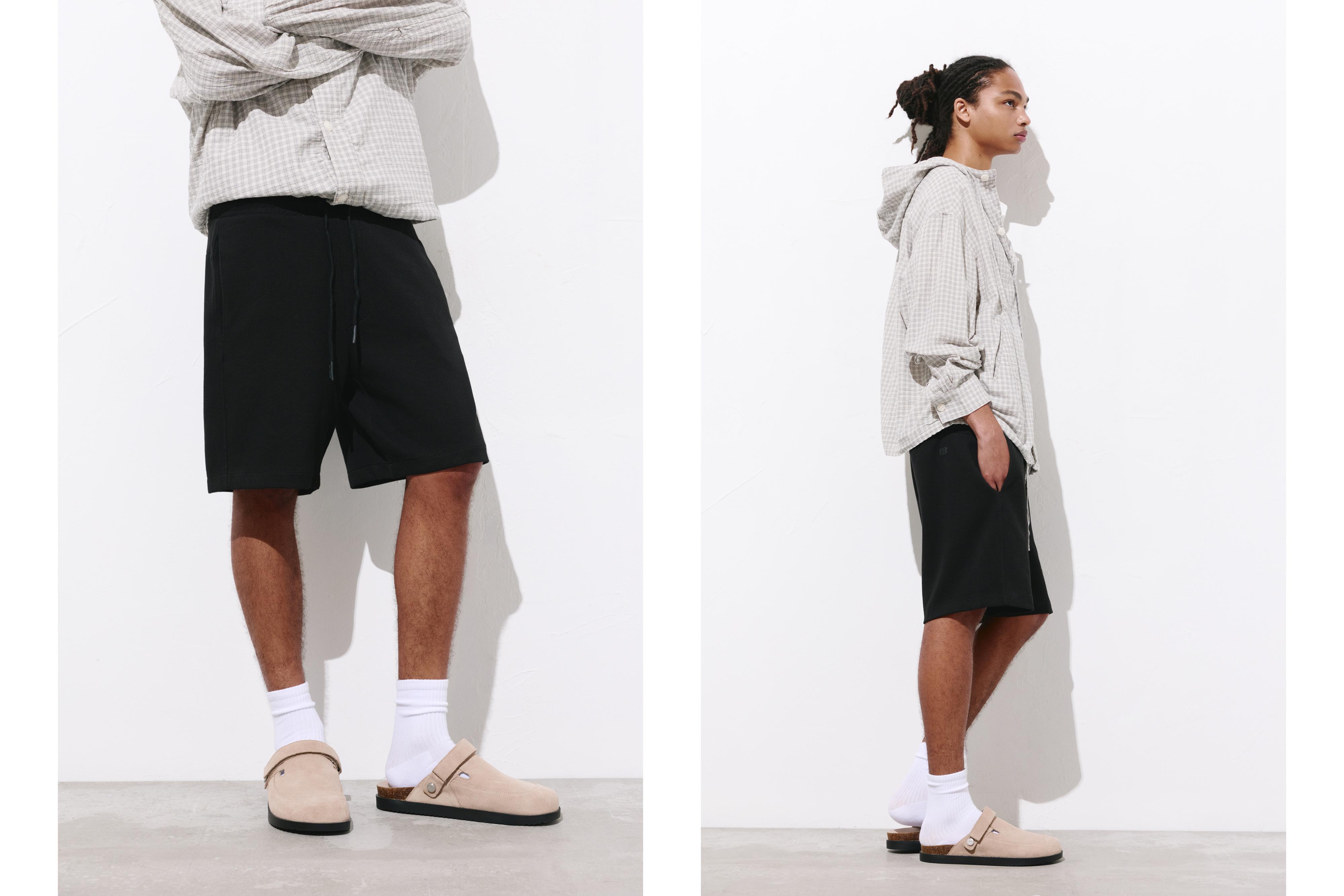Piqué jogger Bermuda shorts — Black