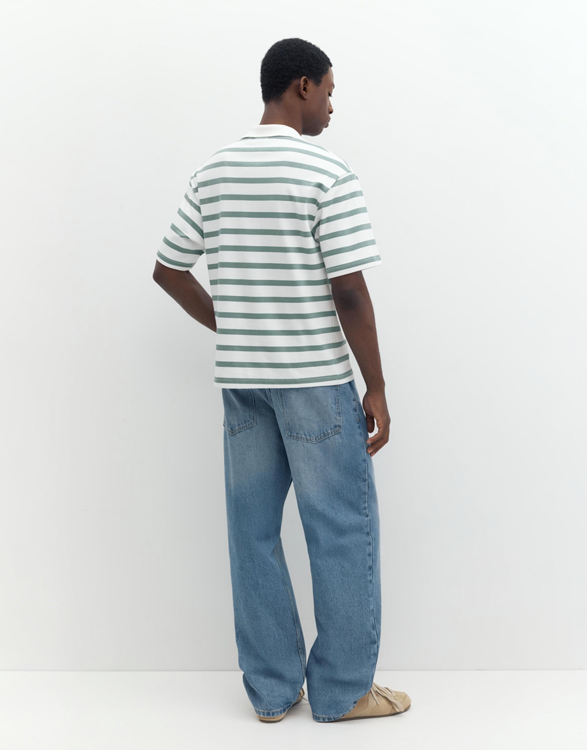 Short sleeve interlock polo shirt — Striped