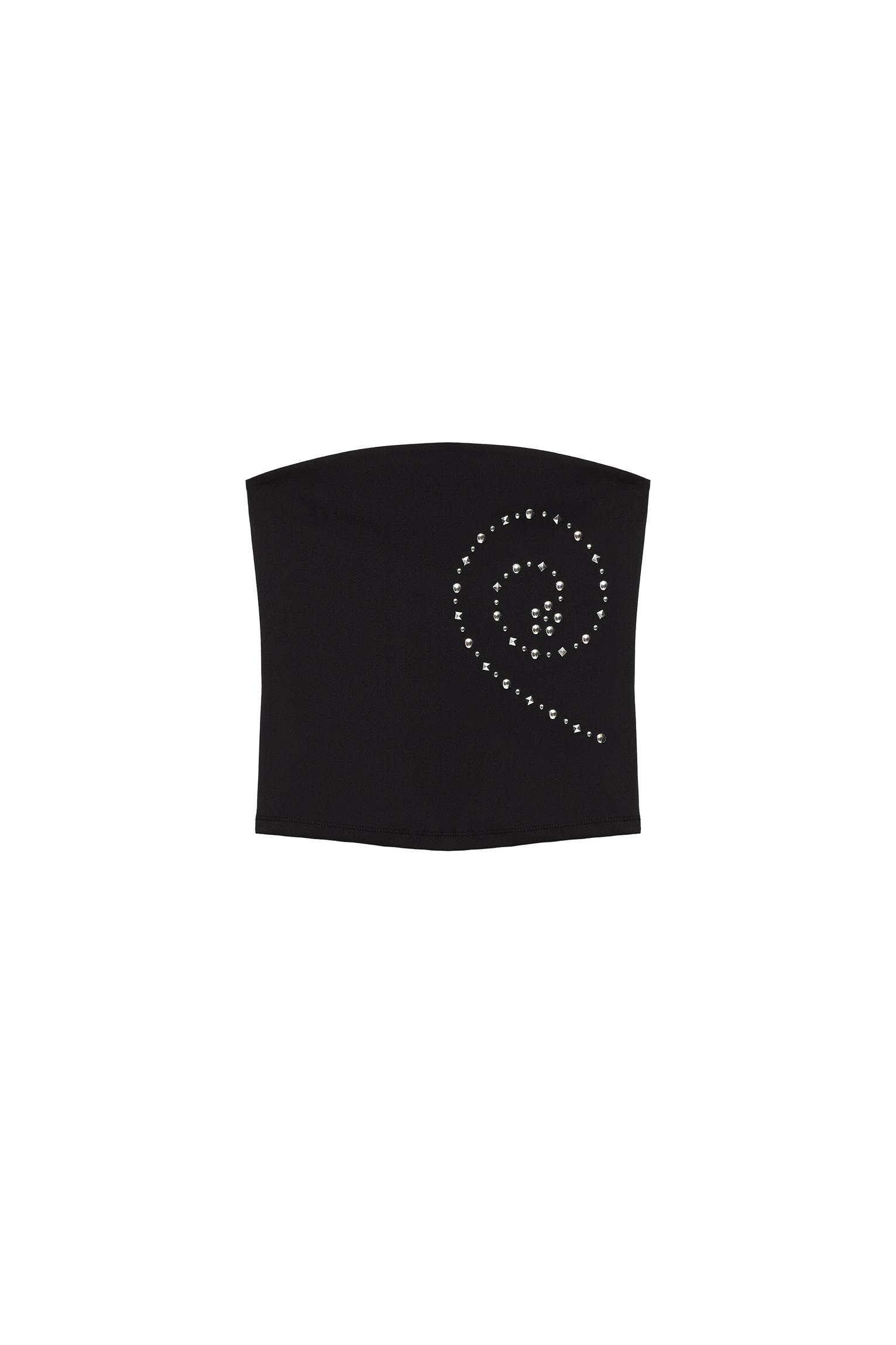 Studded bandeau top — Black