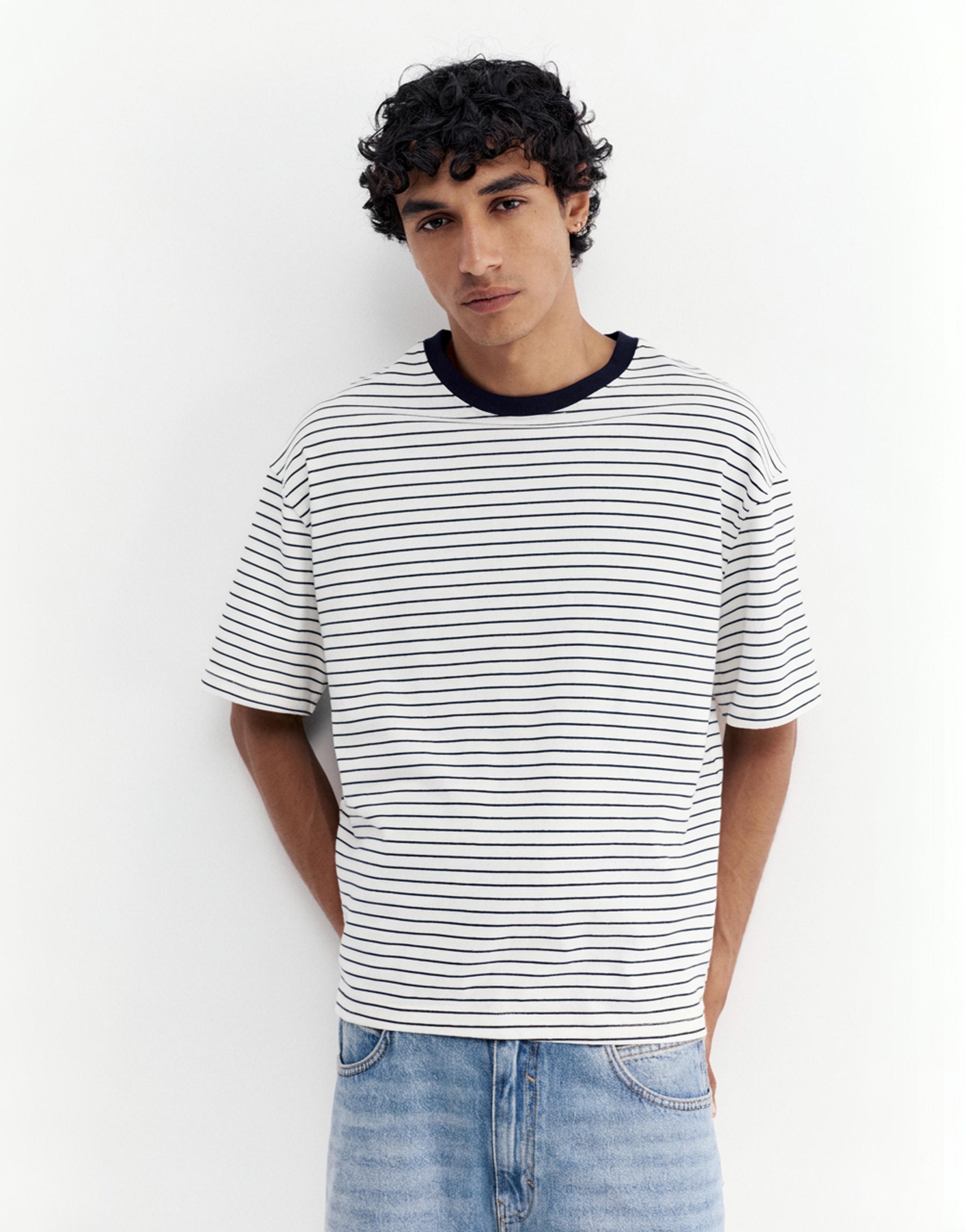 Premium short sleeve T-shirt — Blue/White