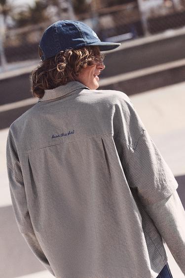 Double sleeve check shirt — Sand/Blue 2