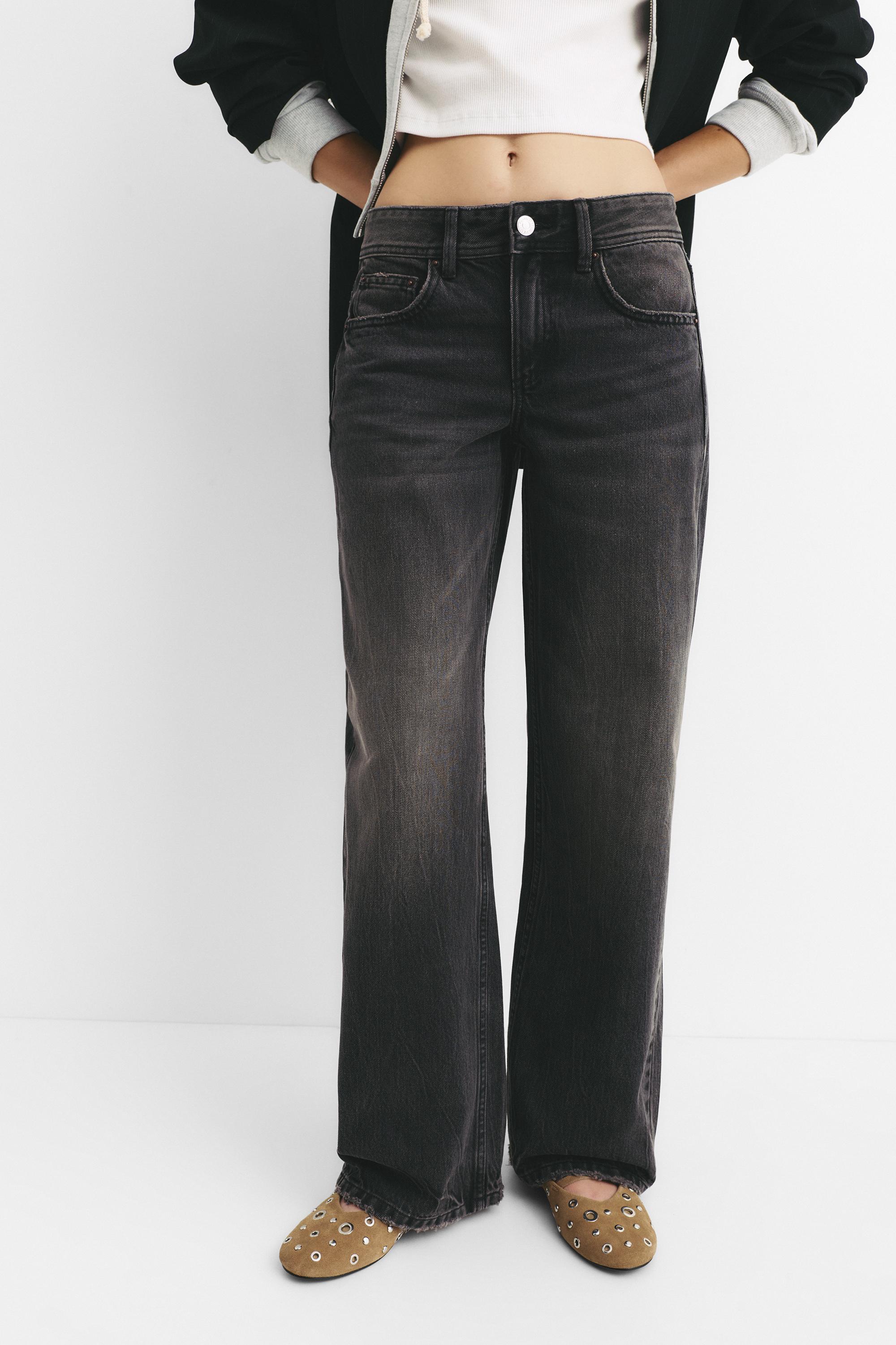 Low-rise straight-leg jeans — Black