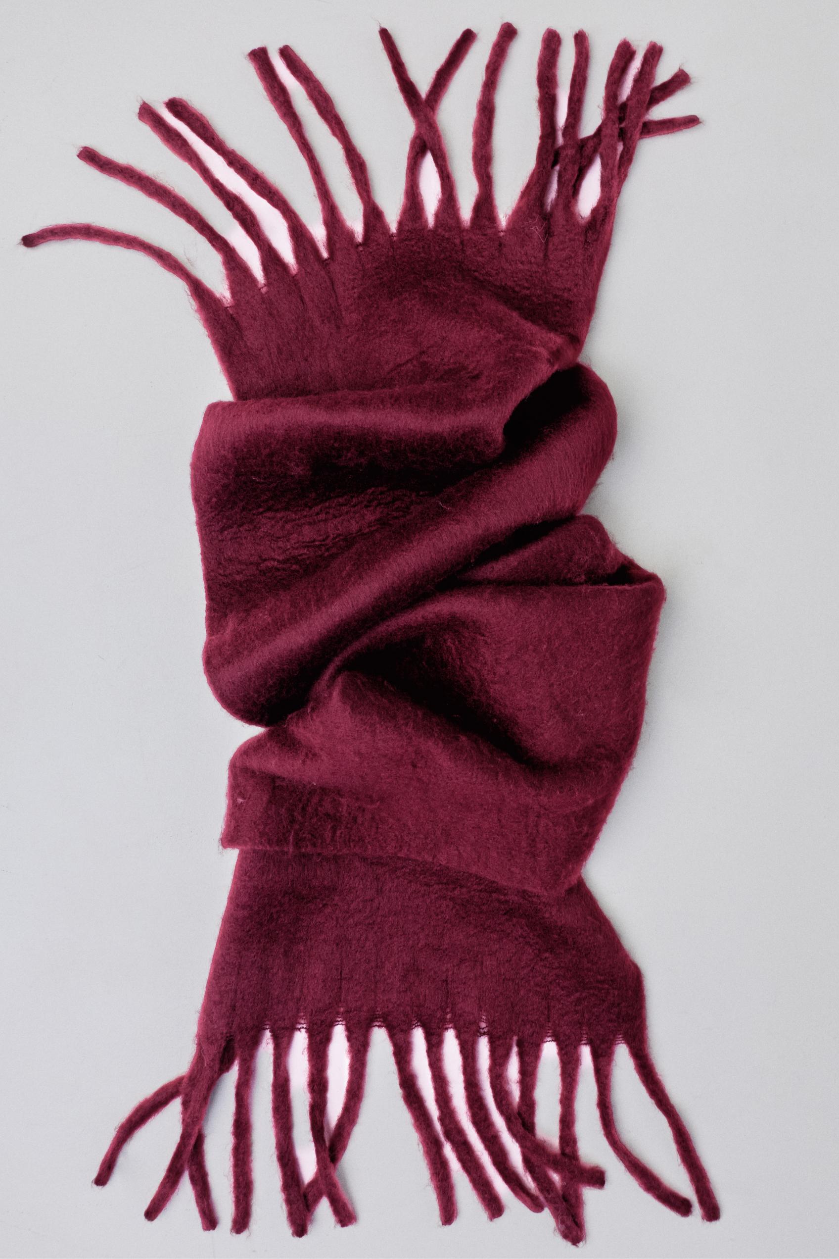 Maxi mohair-effect scarf — Maroon