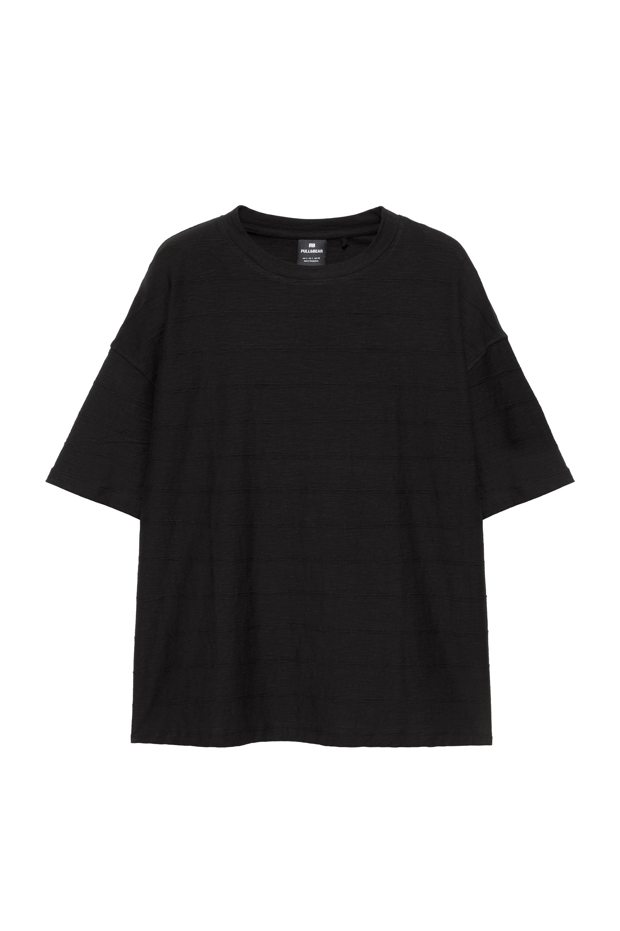 Boxy kesim dokulu t-shirt - Görsel 7
