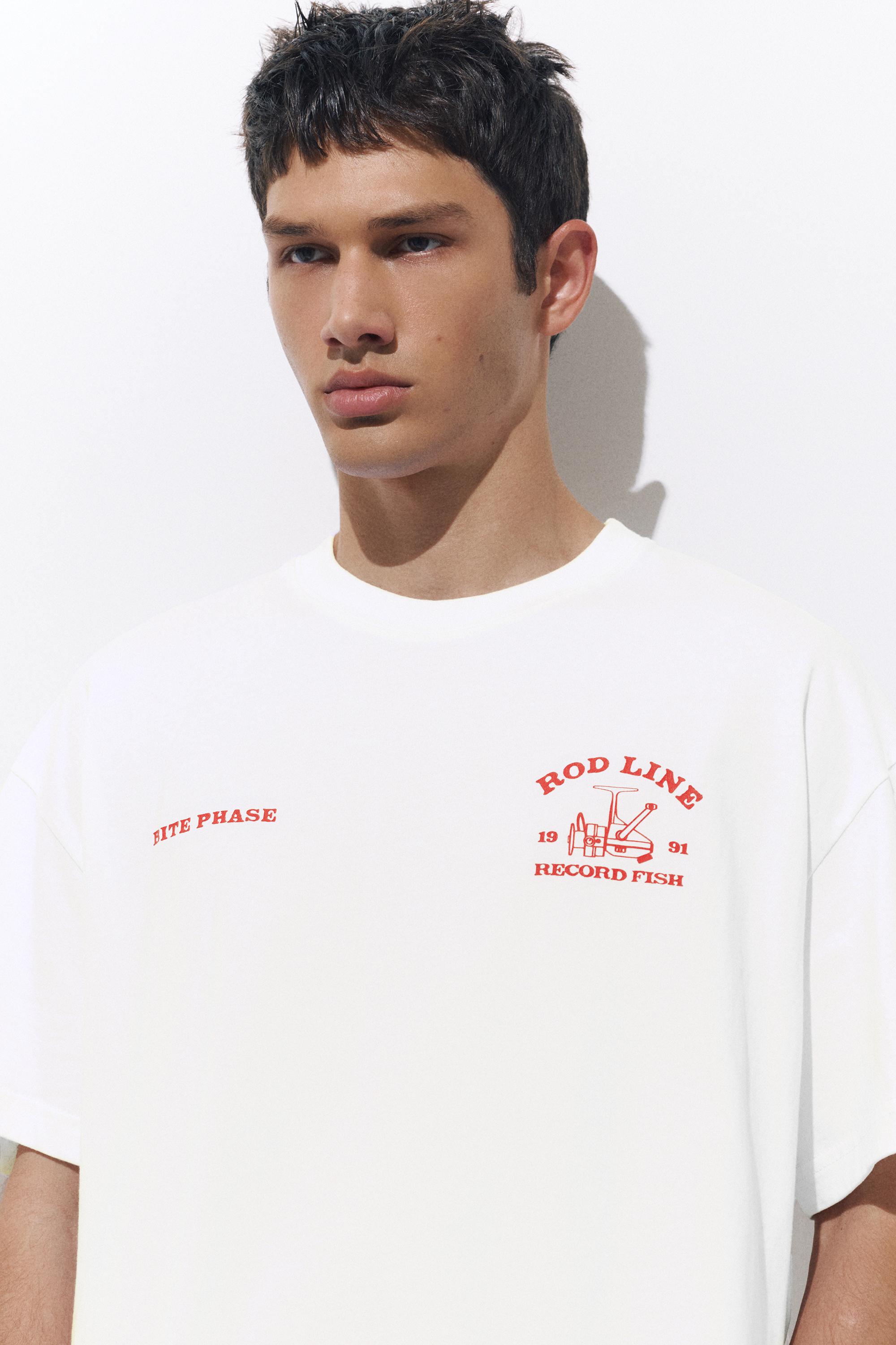 Balık grafik baskılı t-shirt - Görsel 7