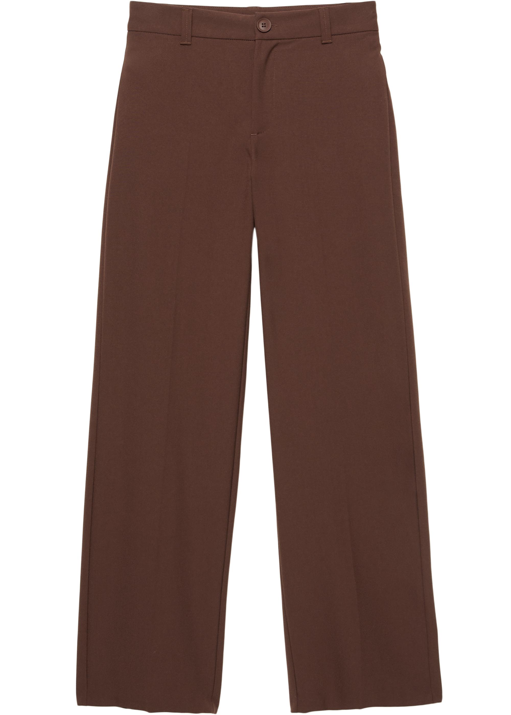 Smart high-waist straight-leg trousers — Wine