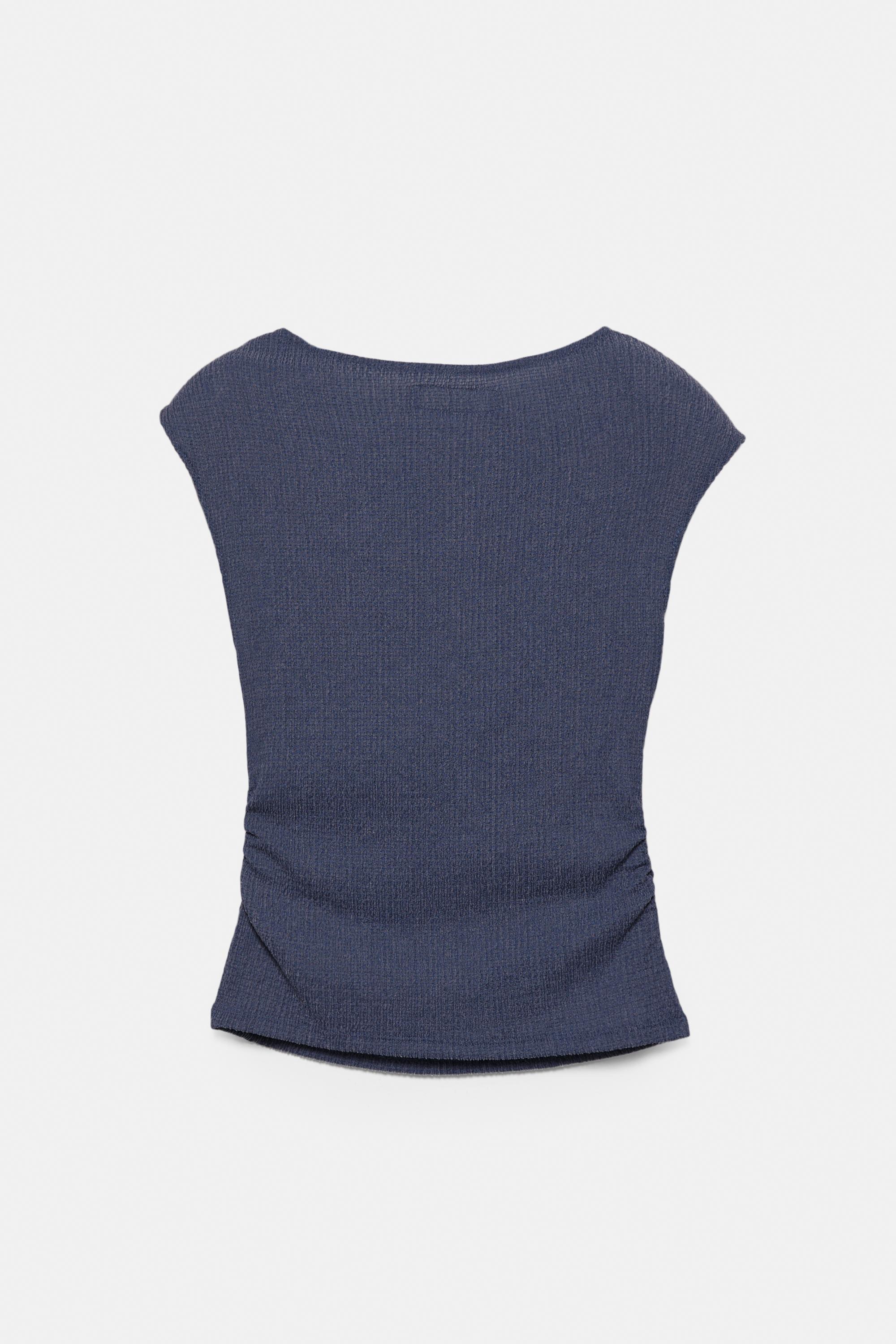 Crepe top — Navy