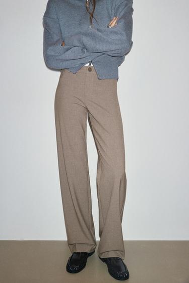 Slim fit straight smart trousers — Mole brown 3