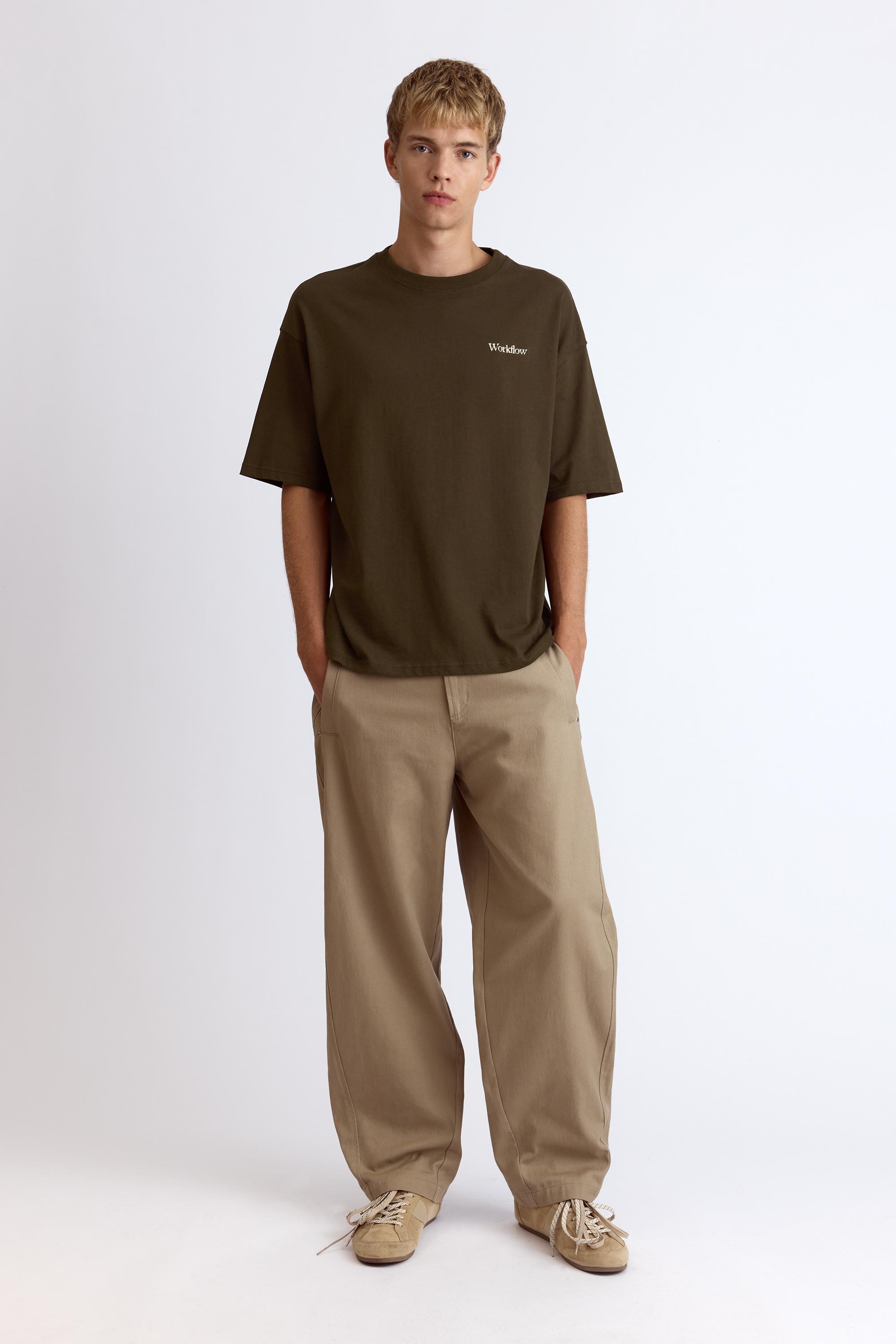 Pull&Bear Grafik yazılı relaxed tişört görsel 4
