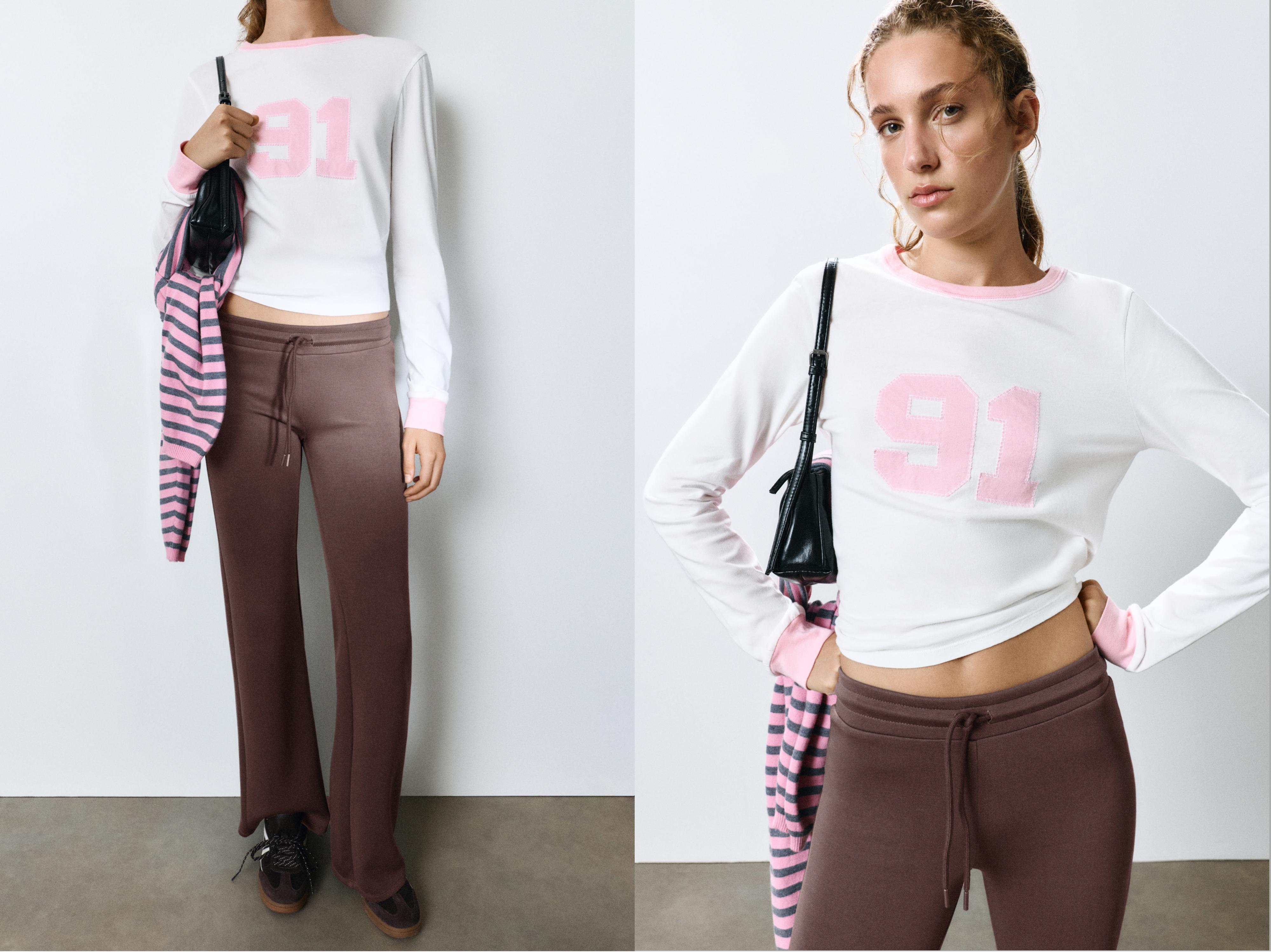 Modal flared trousers — Brown