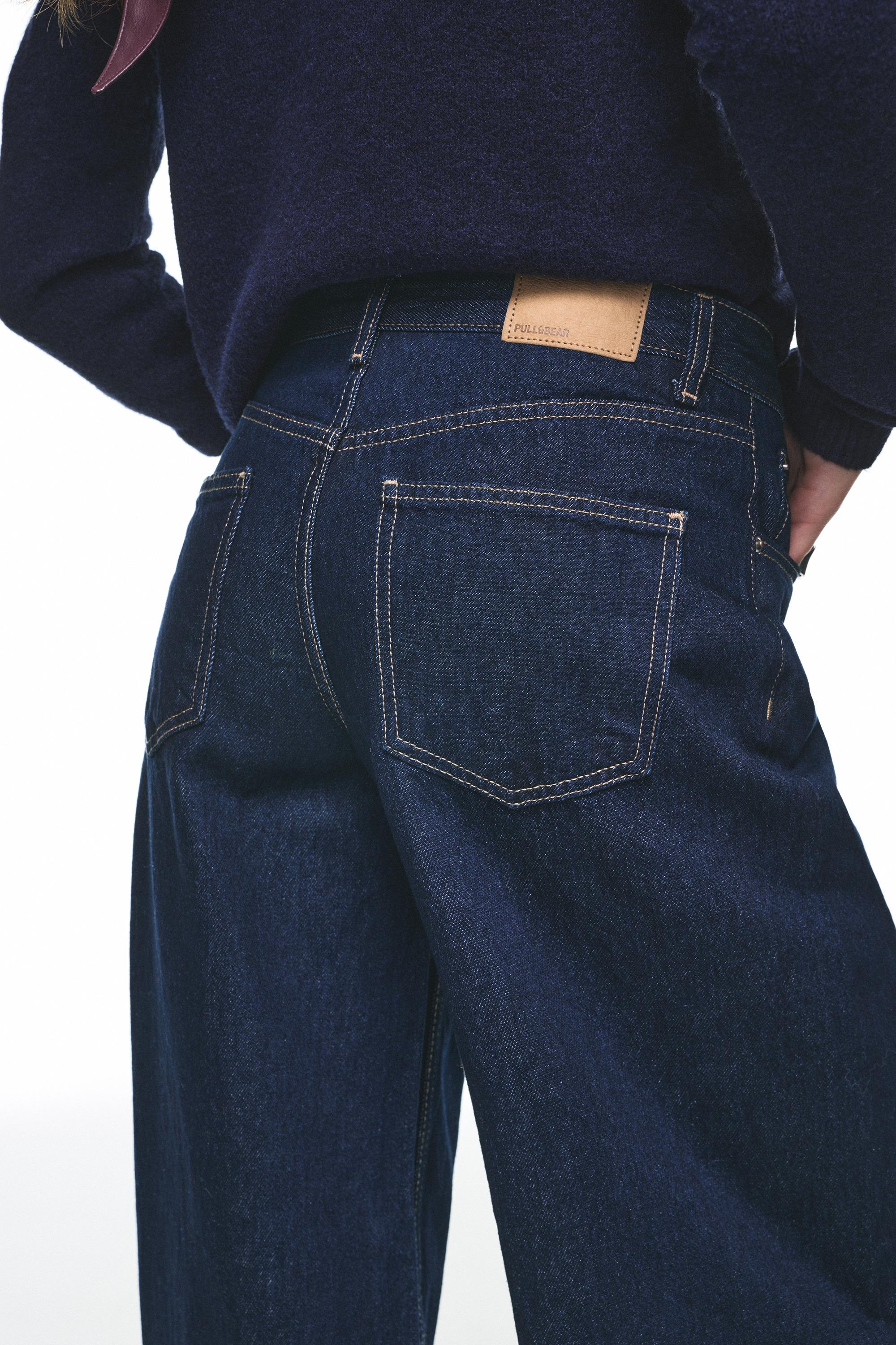Low-rise wide-leg jeans — Dark blue