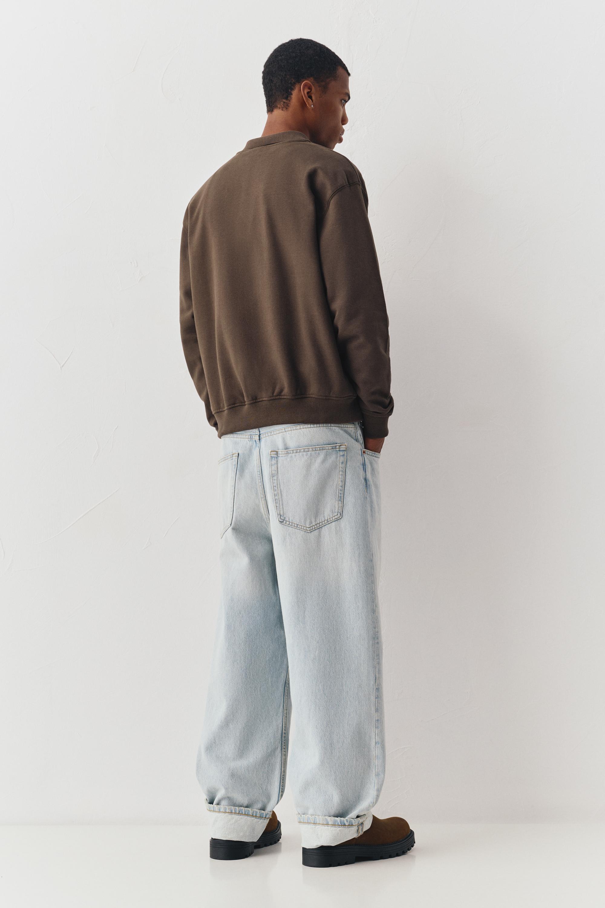 Kahverengi fermuar yakalı sweatshirt - Görsel 7