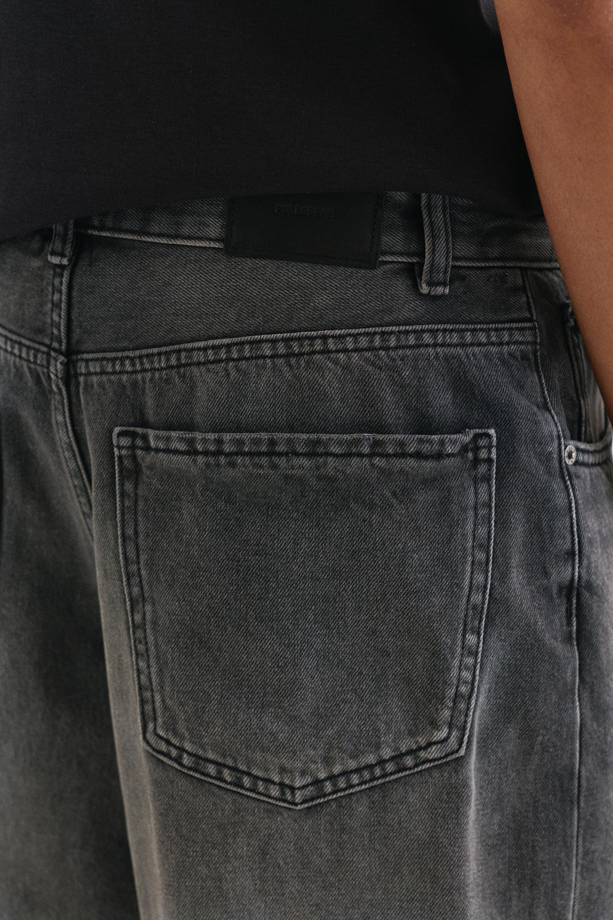 Denim Bermuda shorts — Faded black
