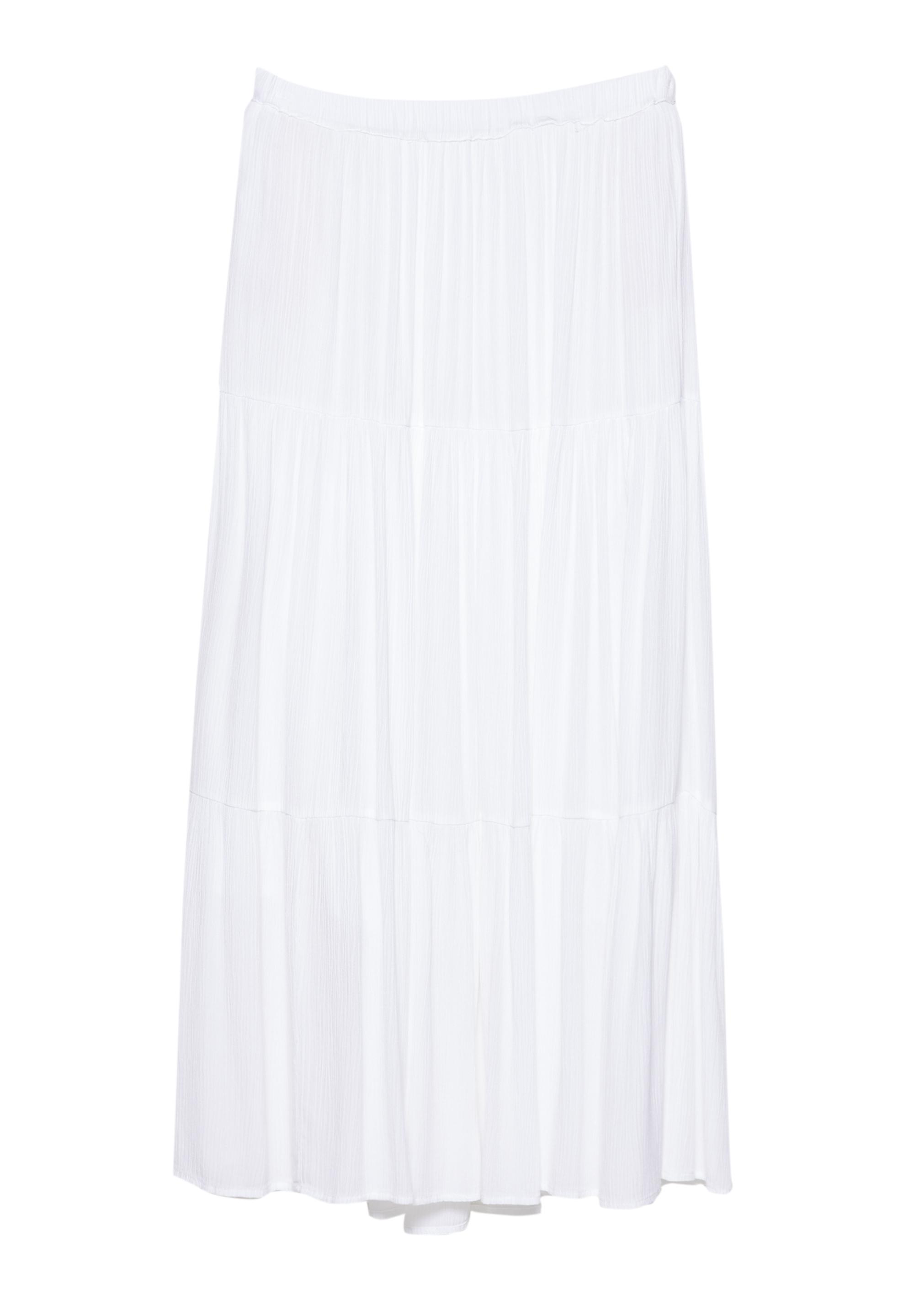 Flowy paneled midi skirt — White